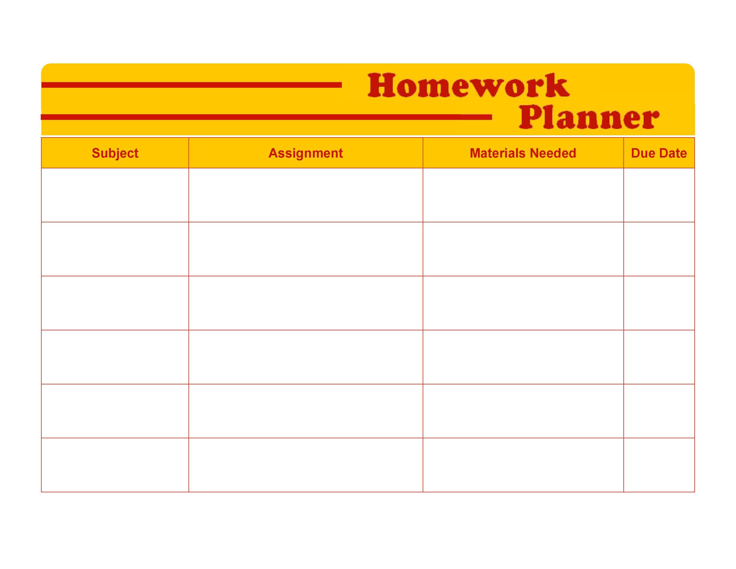 Free homework planner 24