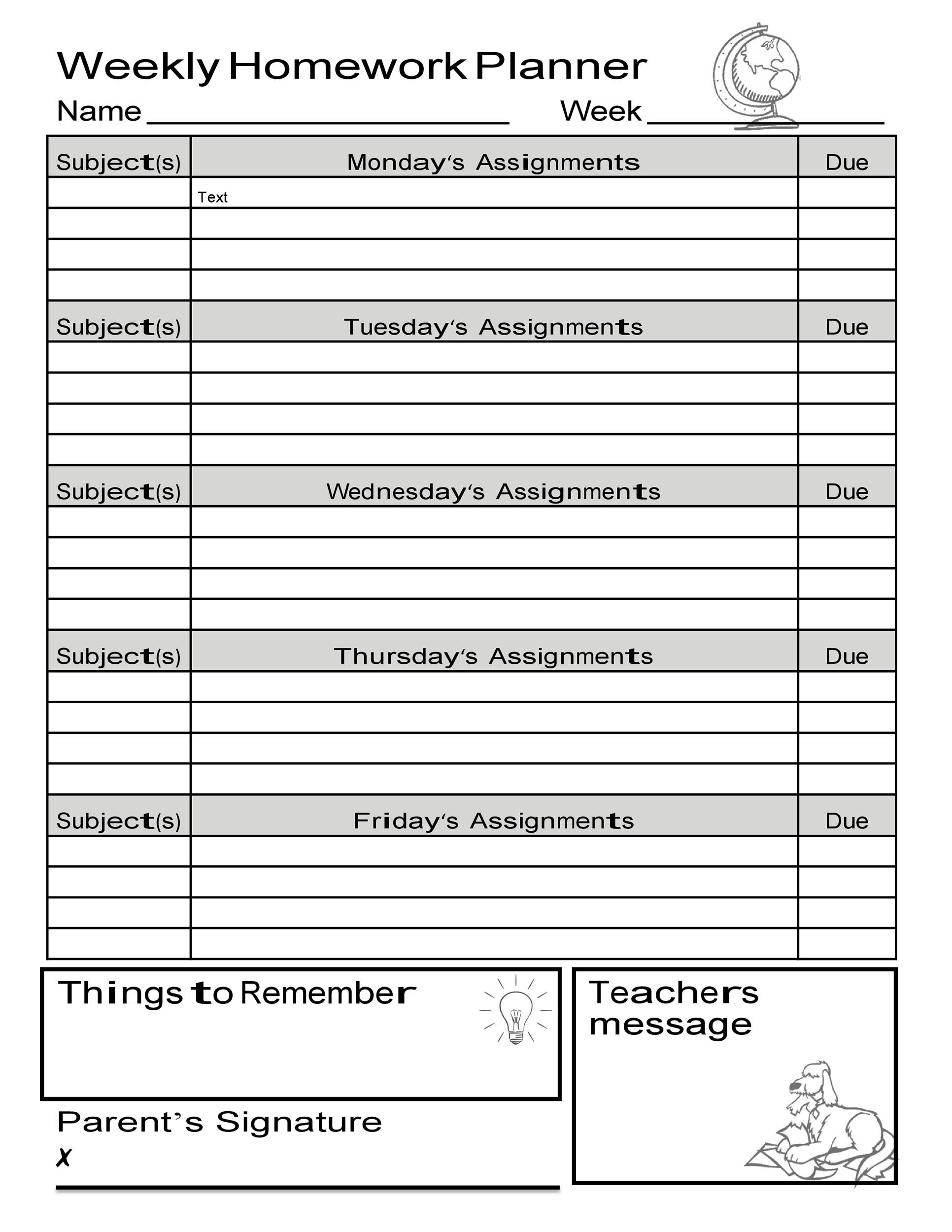37-printable-homework-planners-only-the-best-templatelab