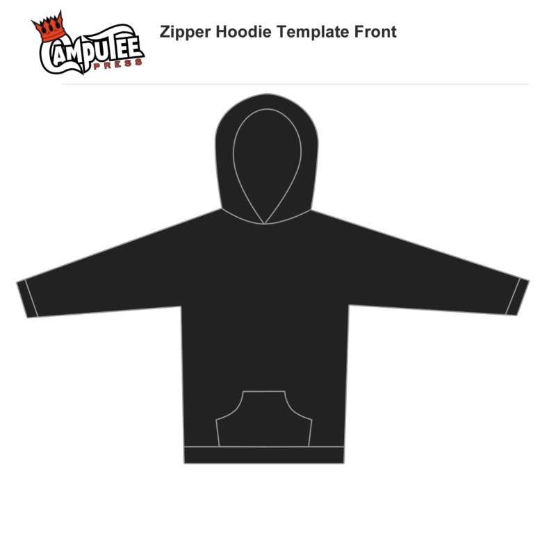 Black Zip Up Hoodie Template