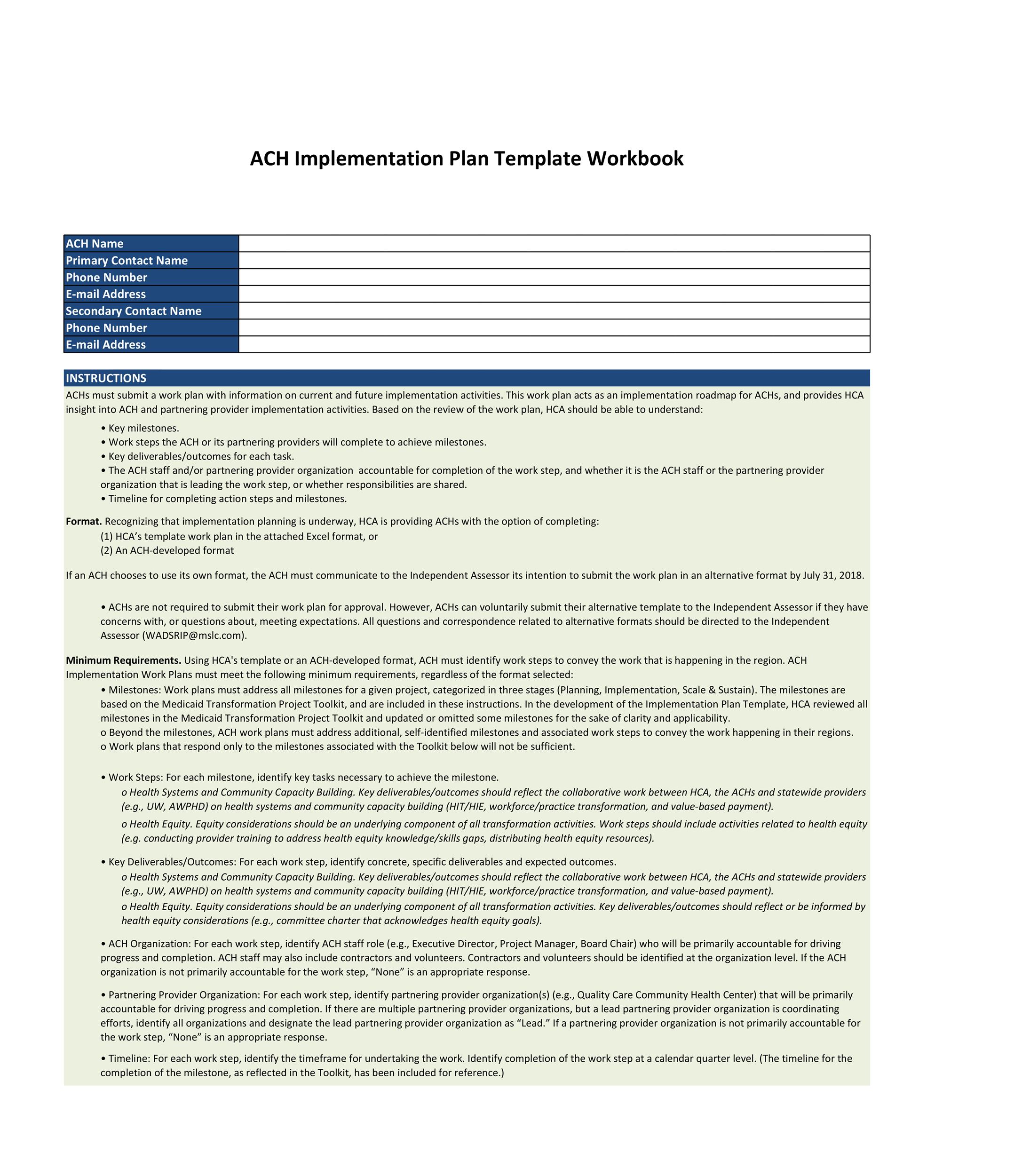 Implementation Plan Template Excel from templatelab.com