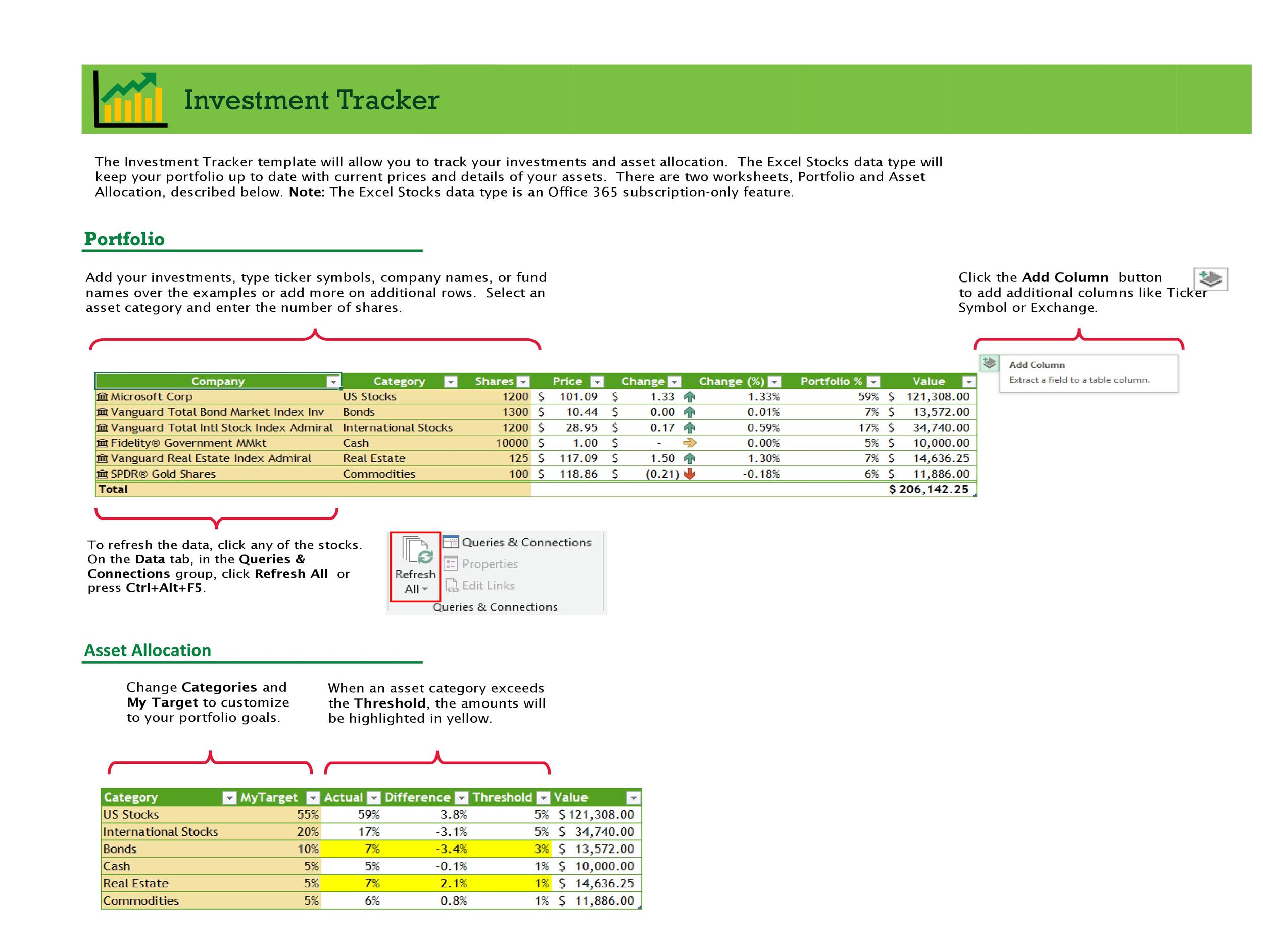 Free investment tracking spreadsheet 24