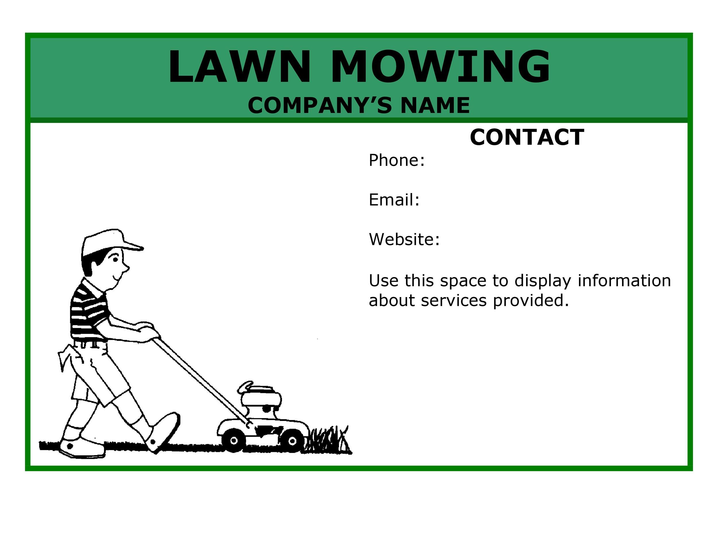 Lawn Mowing Flyer Template Free For Your Needs