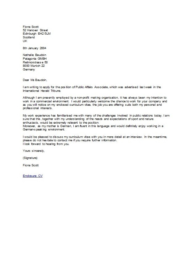 example of application letter for a supermarket