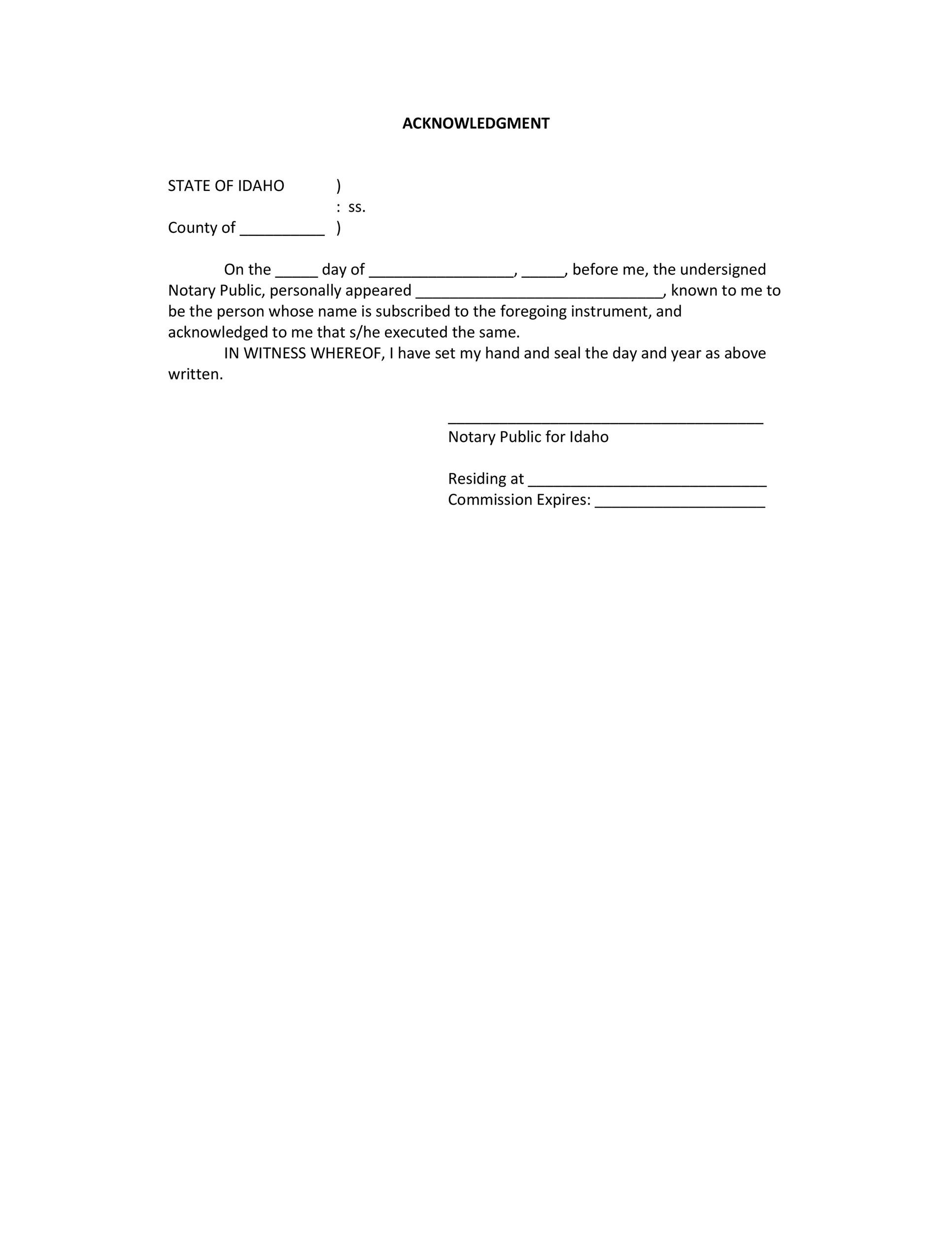 Free notary acknowledgement 06