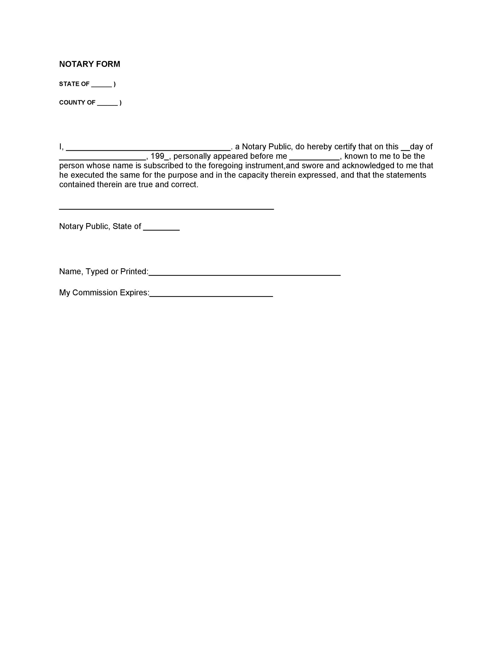 40 Free Notary Acknowledgement Statement Templates ᐅ TemplateLab