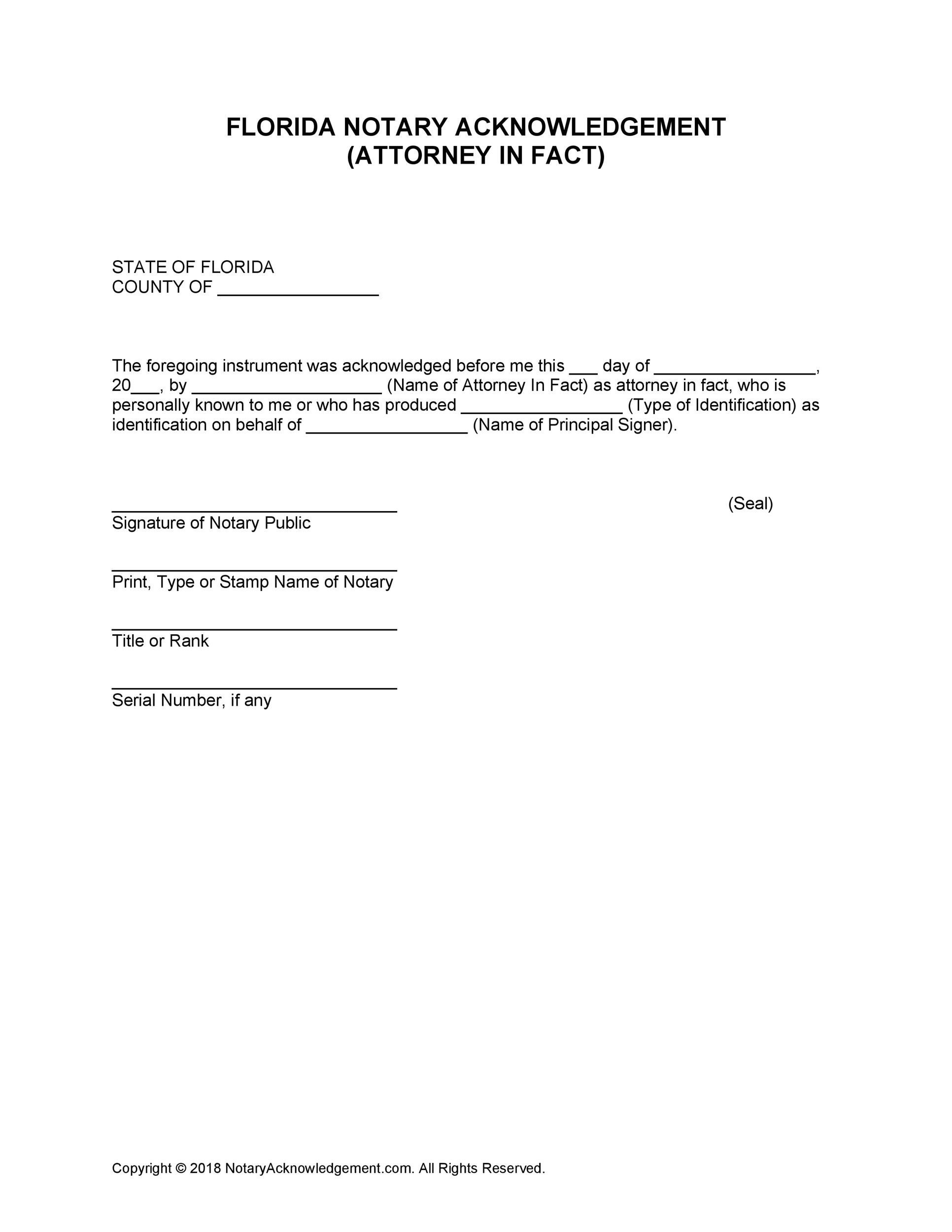 Free notary acknowledgement 23