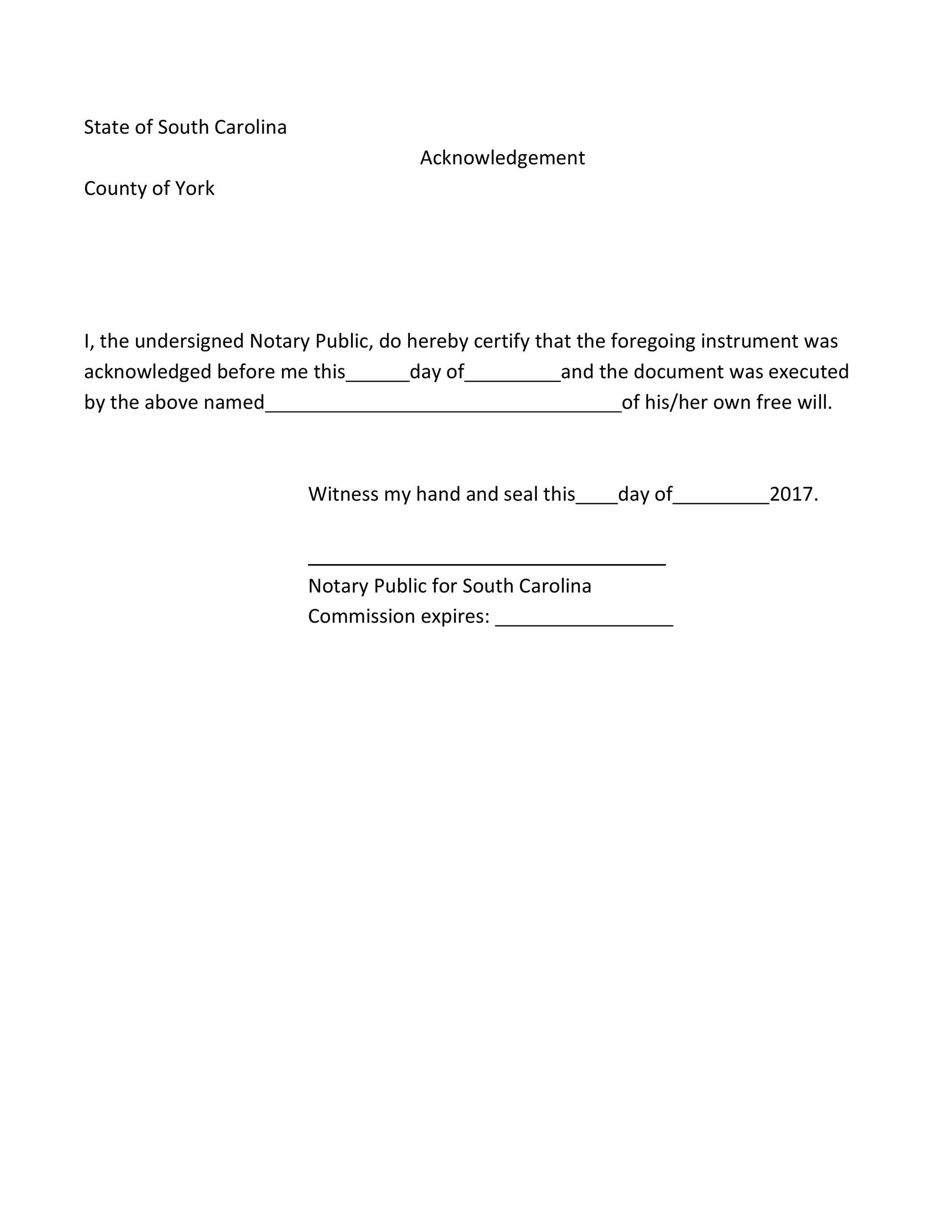 40 Free Notary Acknowledgement Statement Templates TemplateLab