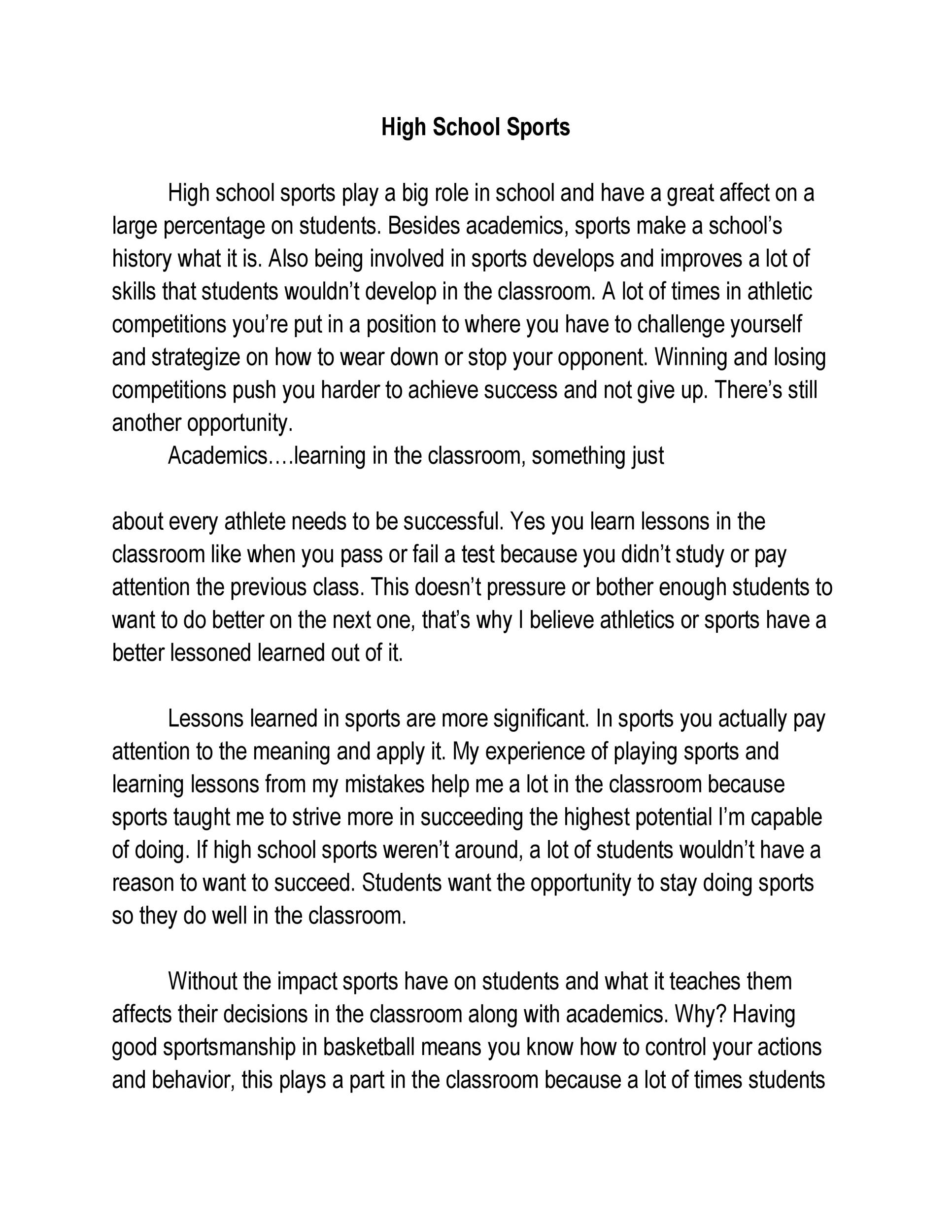 sample of persuasive essay for high school