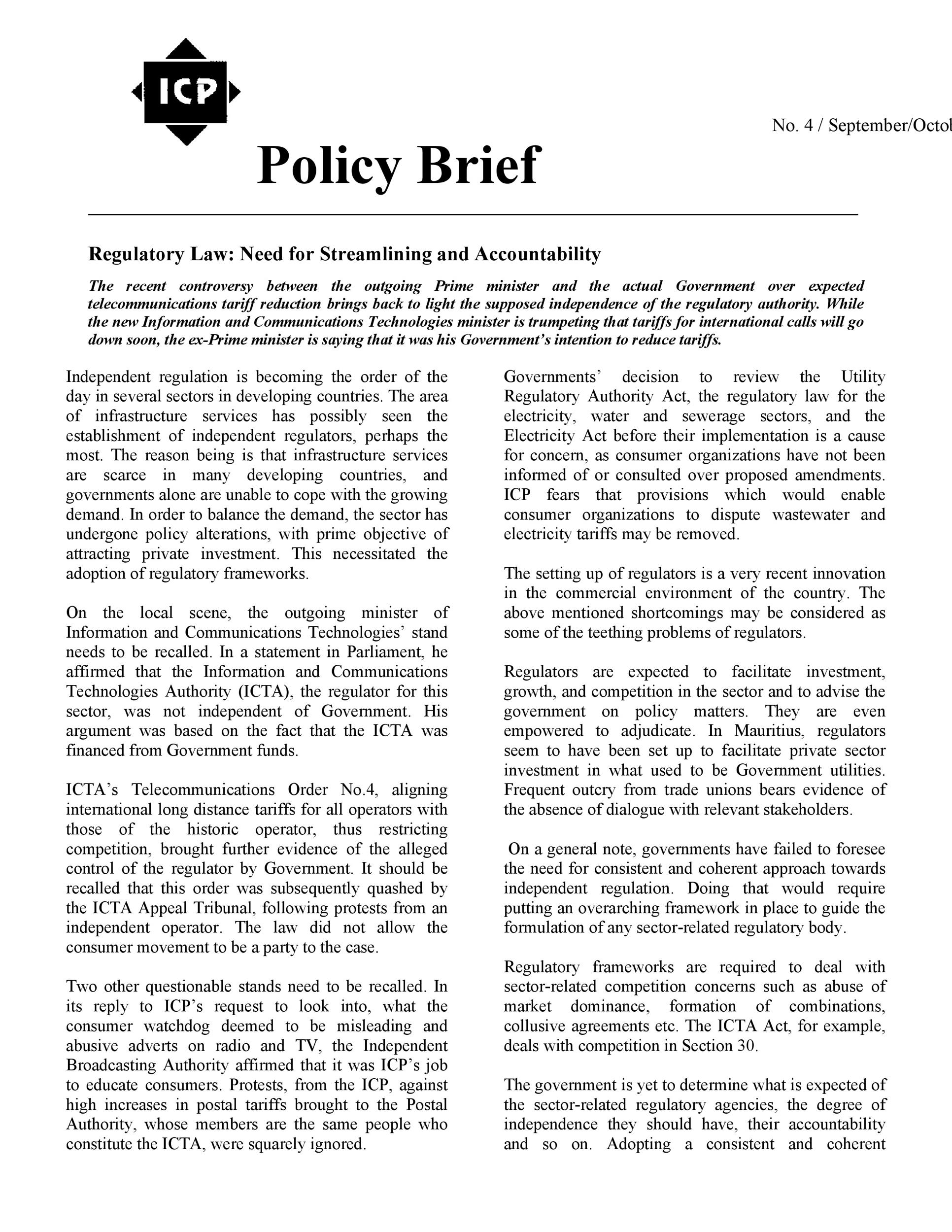 Free policy brief template 17