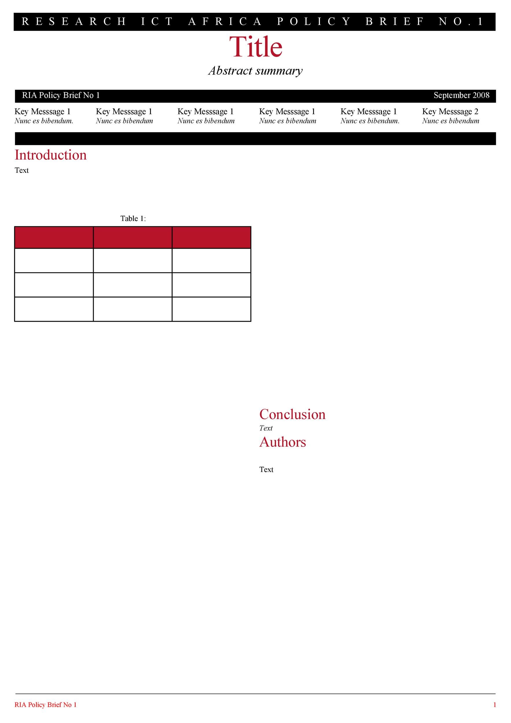 Free policy brief template 44