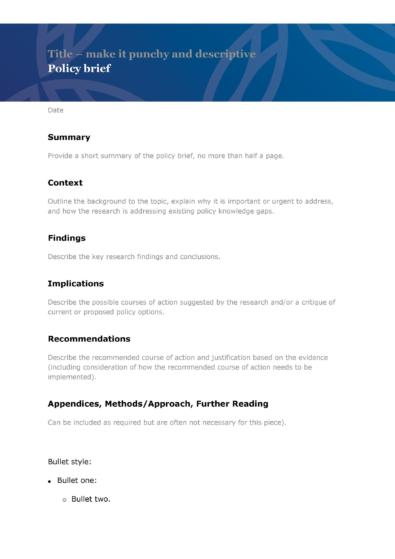 policy brief template word download free