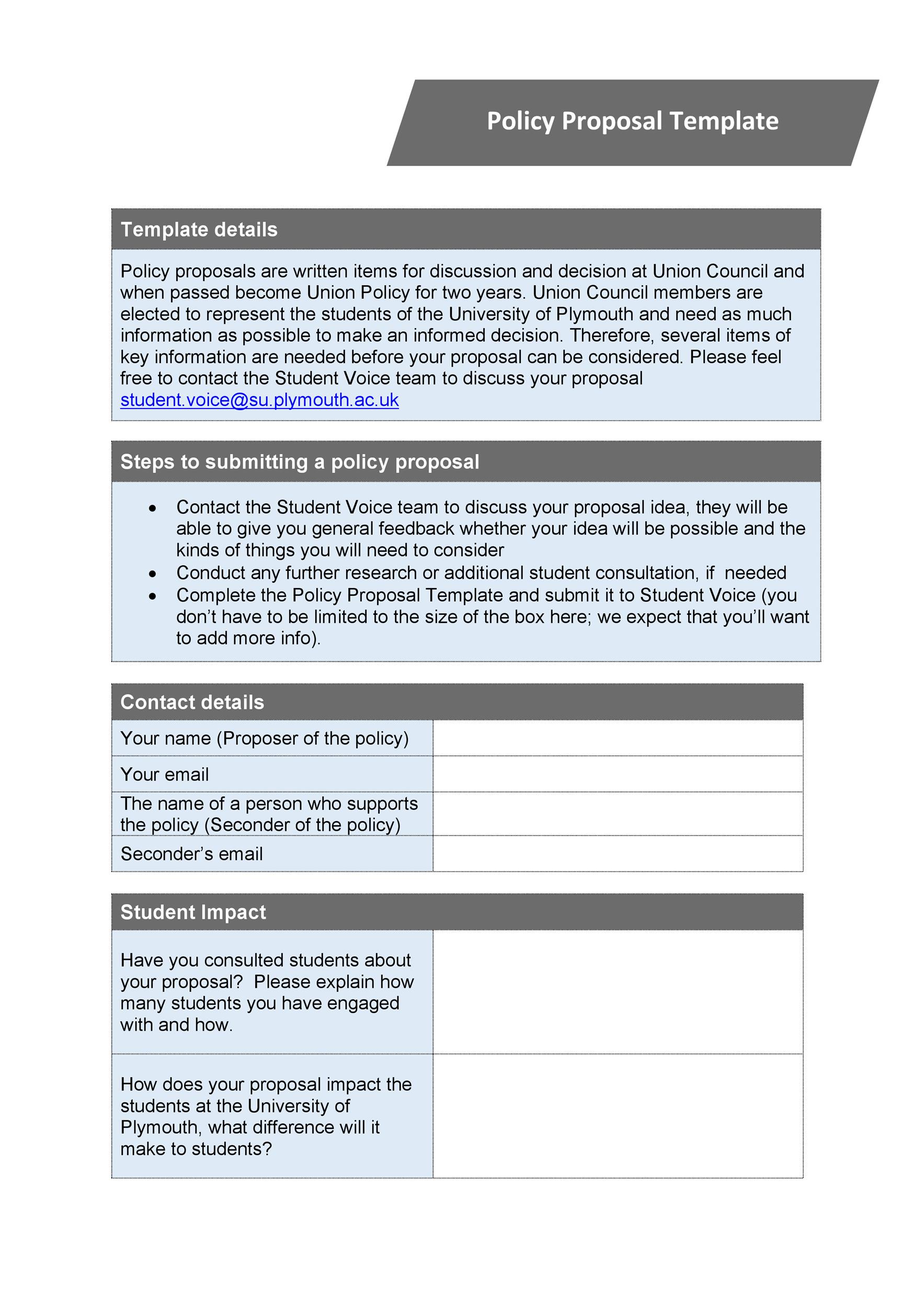 24 Professional Policy Proposal Templates [& Examples] ᐅ TemplateLab