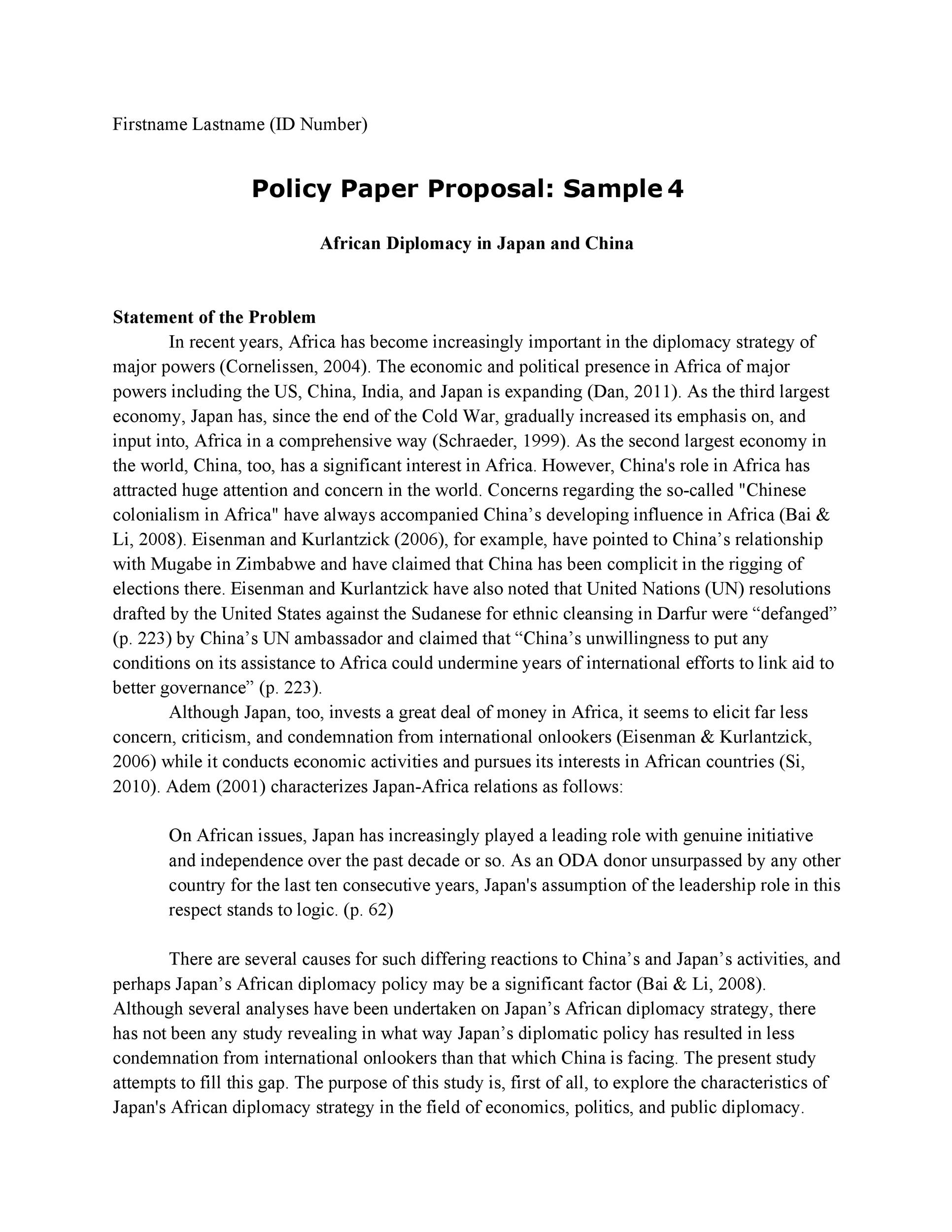 example of business proposal essay