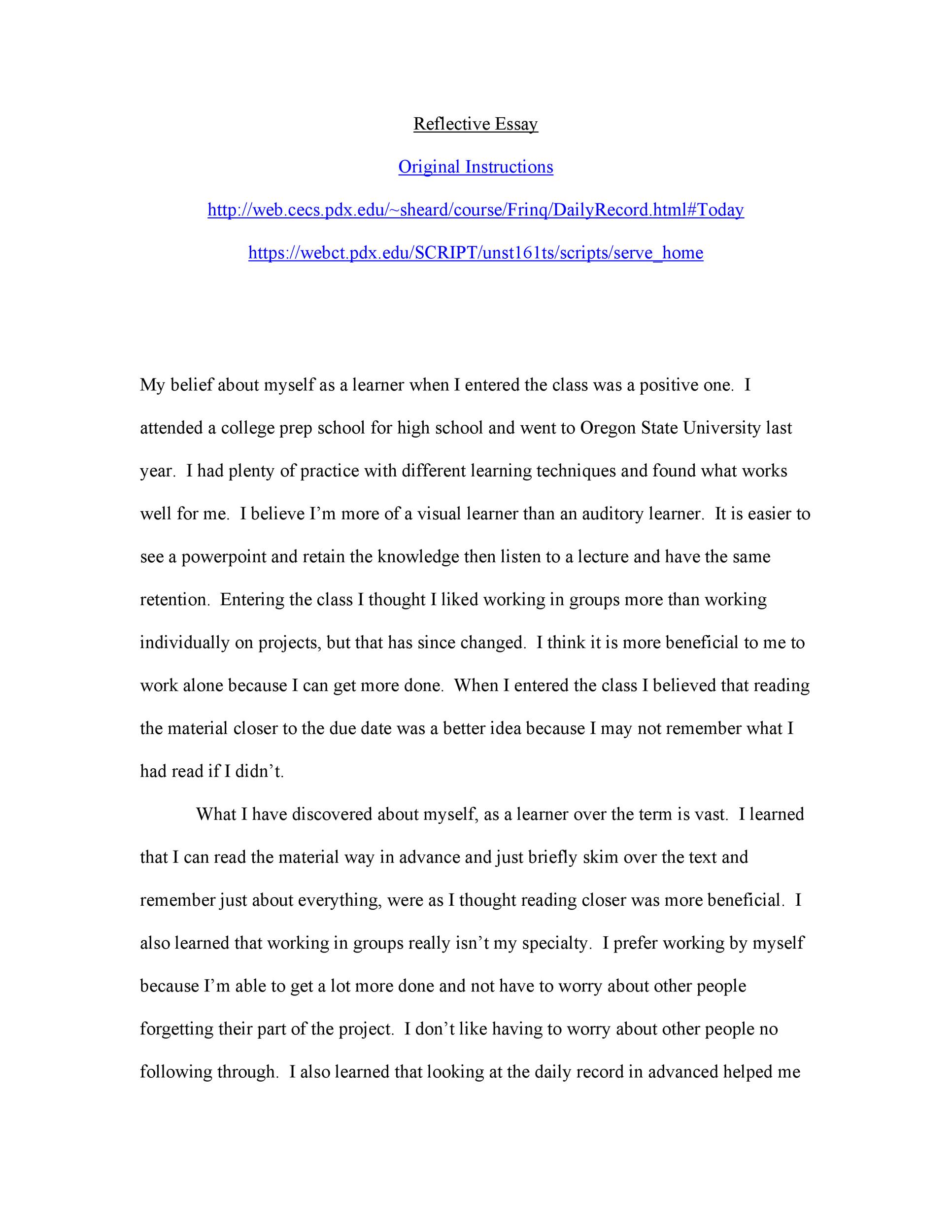 Reflective Writing Examples, Format, Pdf Examples