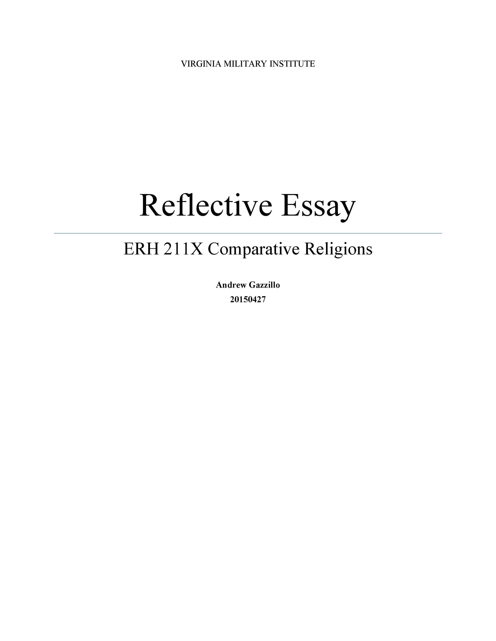 reflection paper template