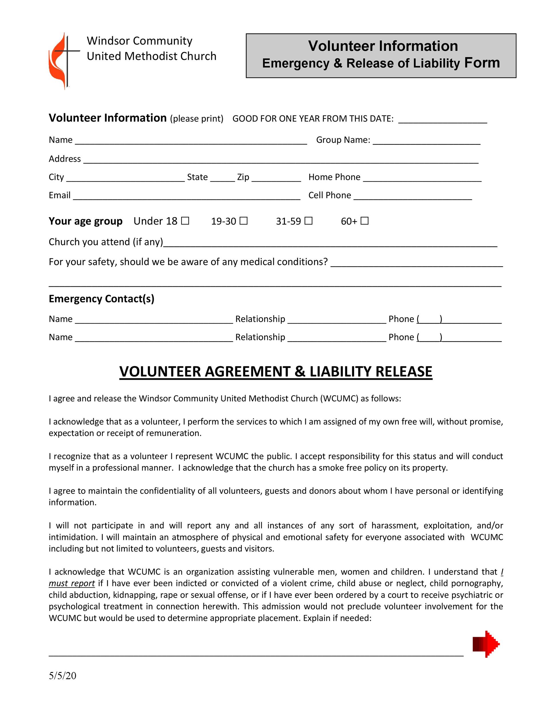 Free release of liability form 04