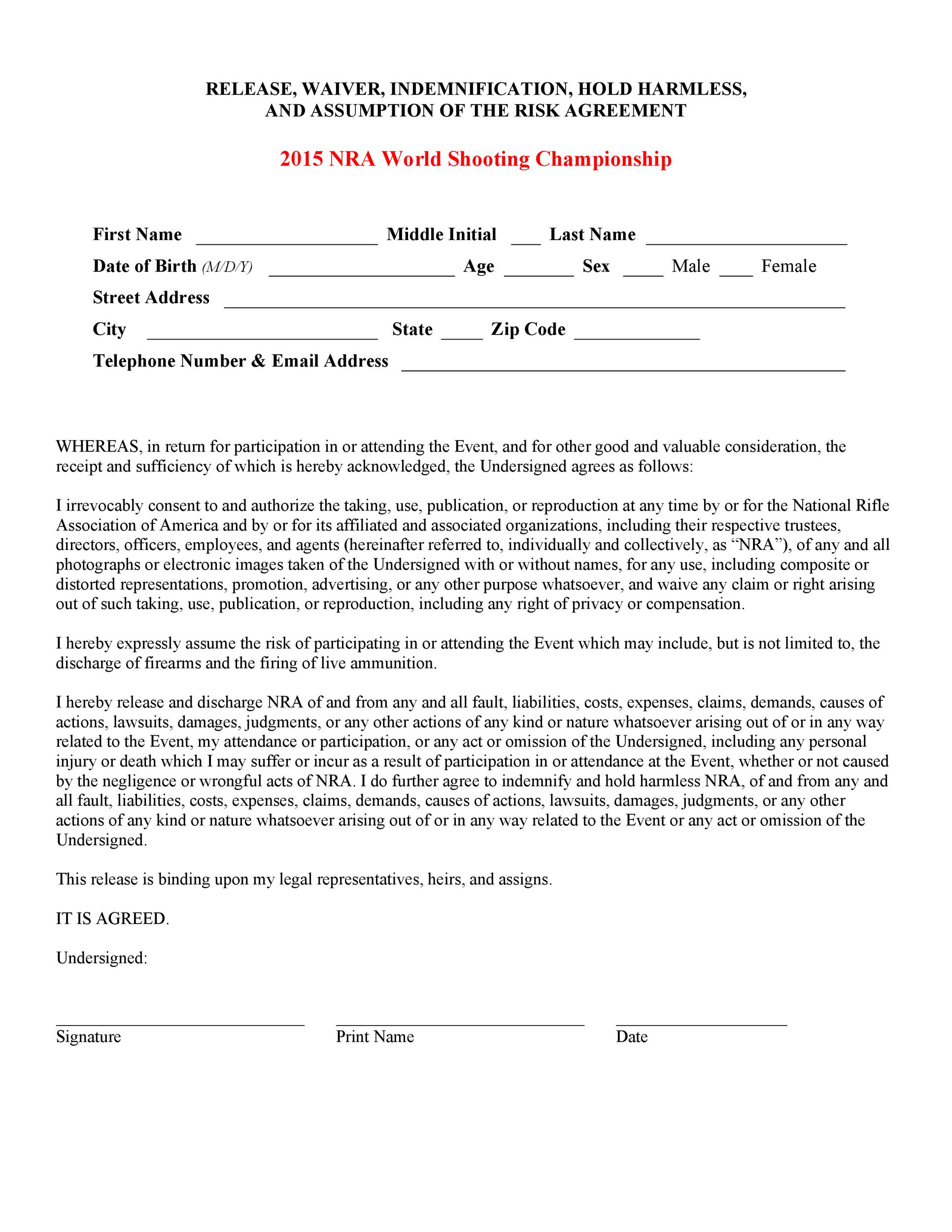 Business Liability Waiver Template