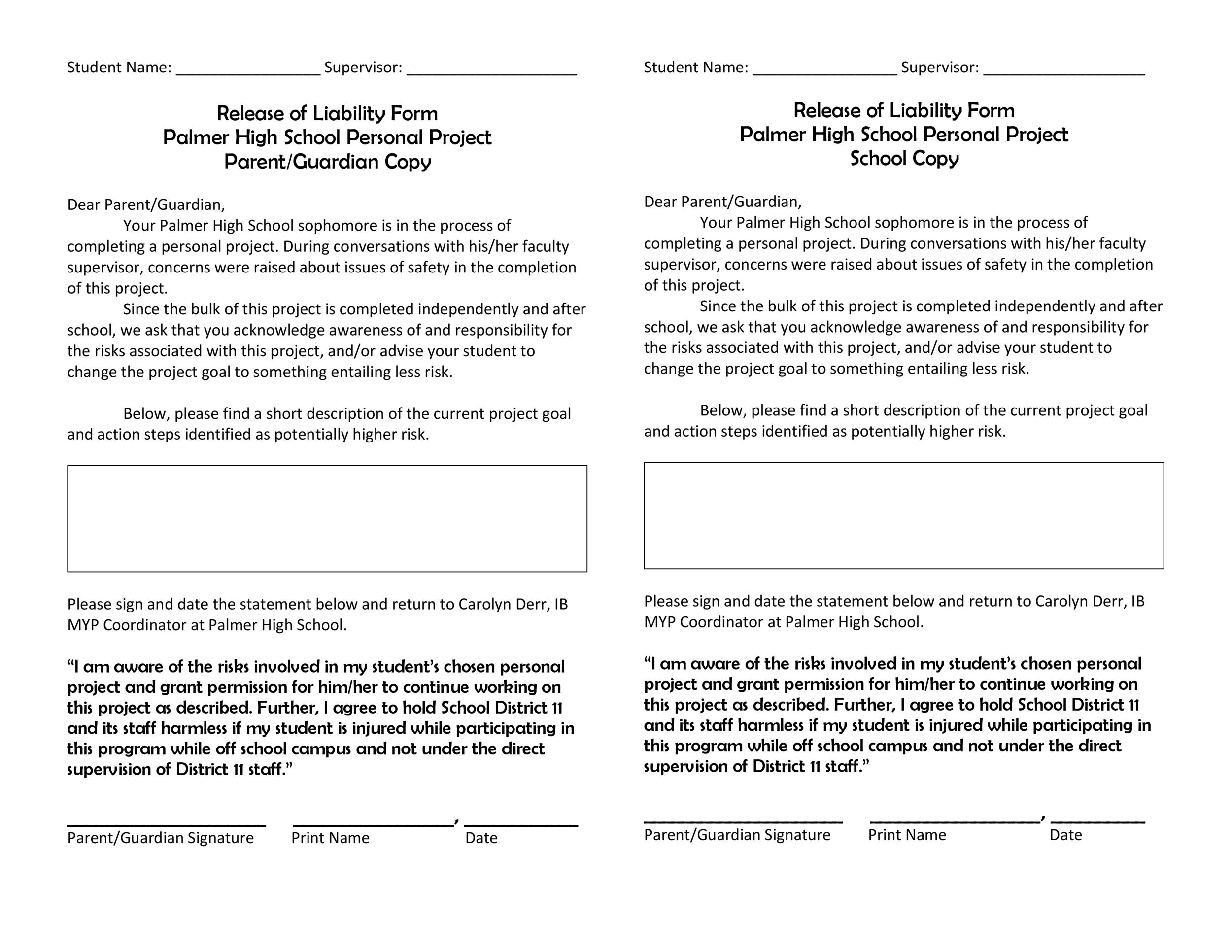 Free release of liability form 47