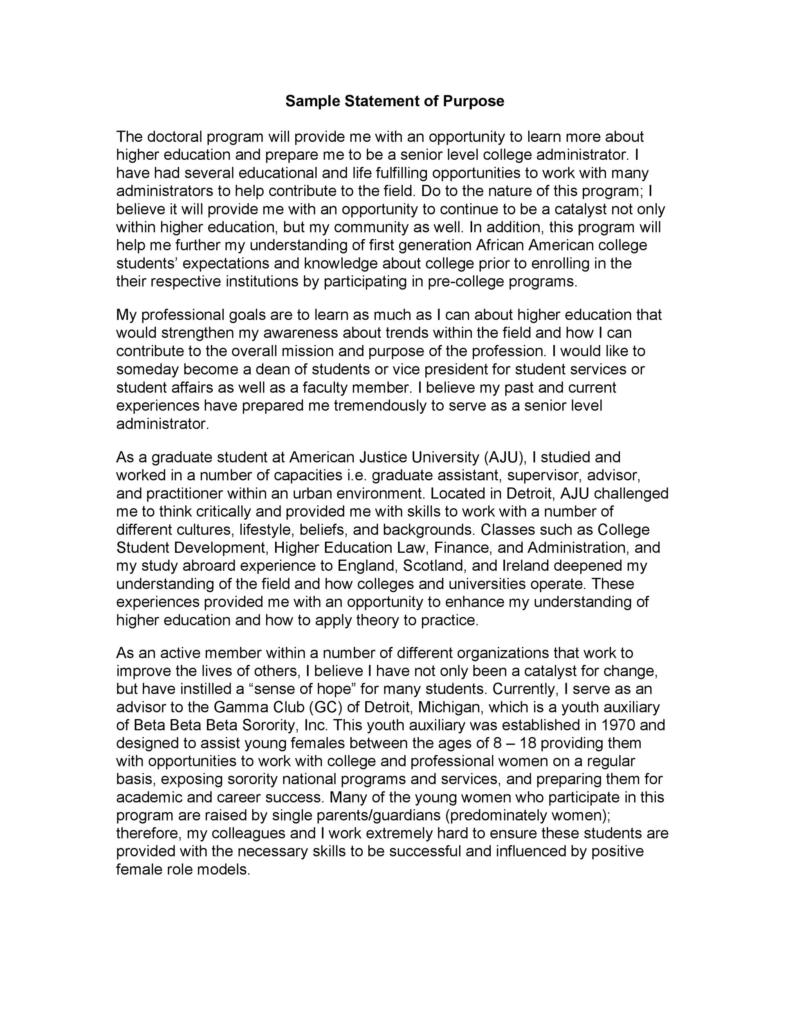 50 Statement Of Purpose Examples (Graduate School, MBA, PhD) ᐅ
