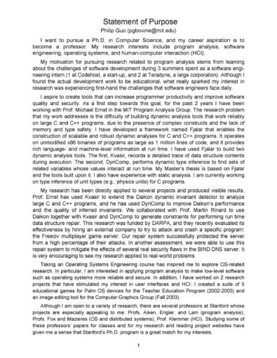 50 Statement Of Purpose Examples (Graduate School, MBA, PhD) ᐅ