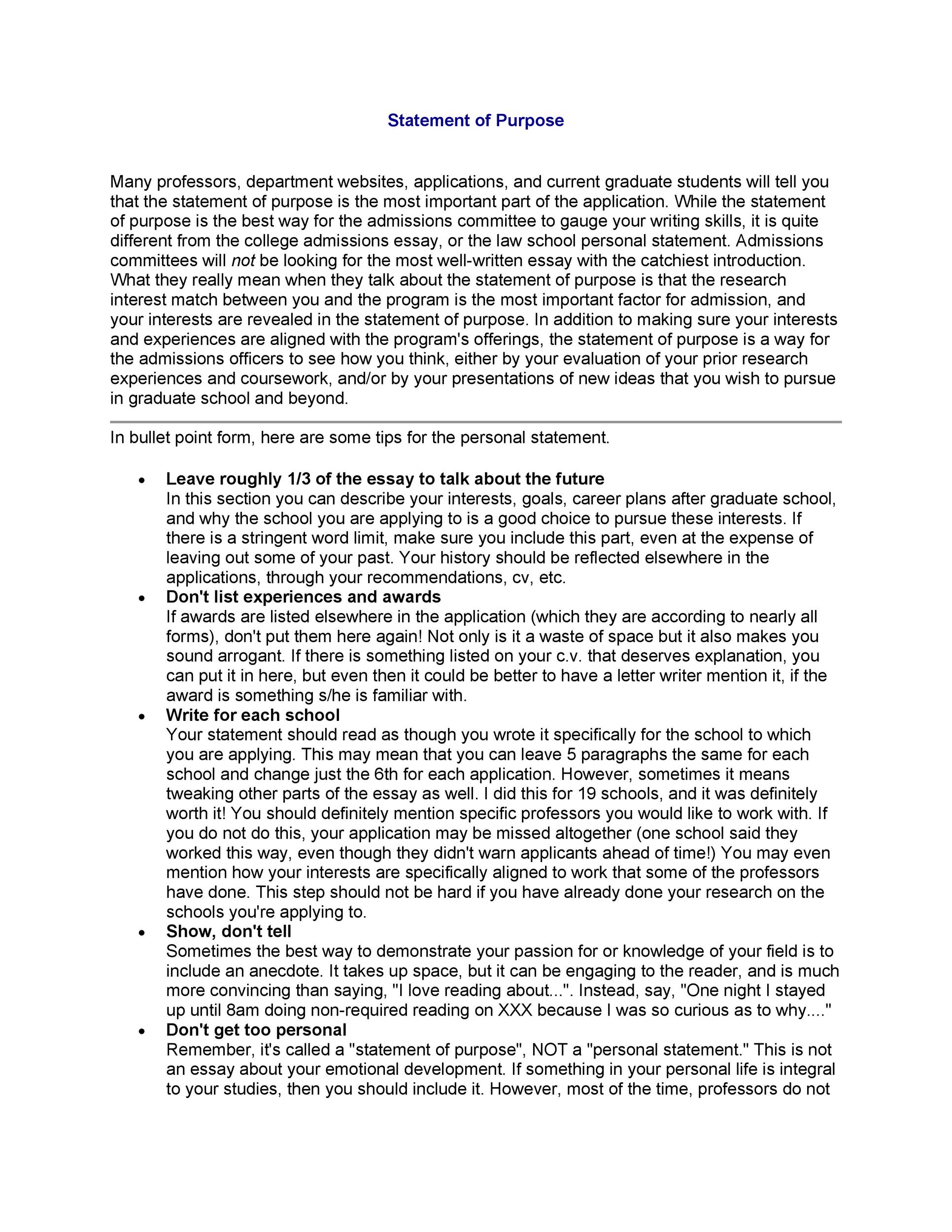 personal statement examples for undergraduate admission