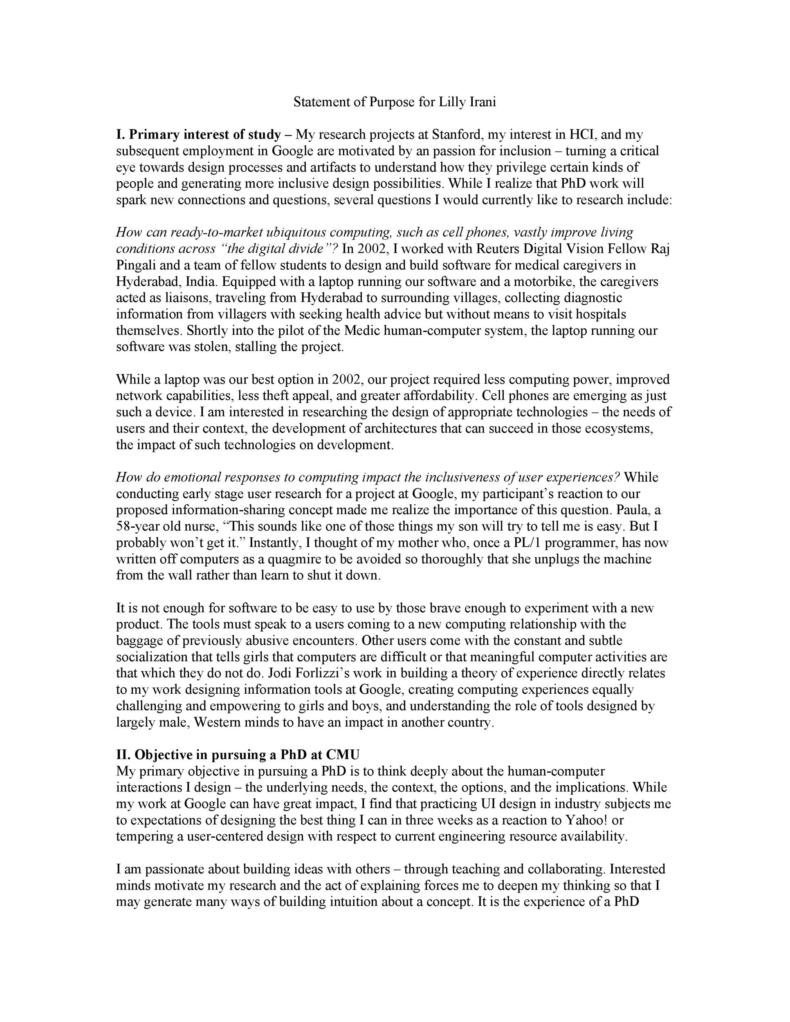 50 Statement Of Purpose Examples (Graduate School, MBA, PhD) ᐅ
