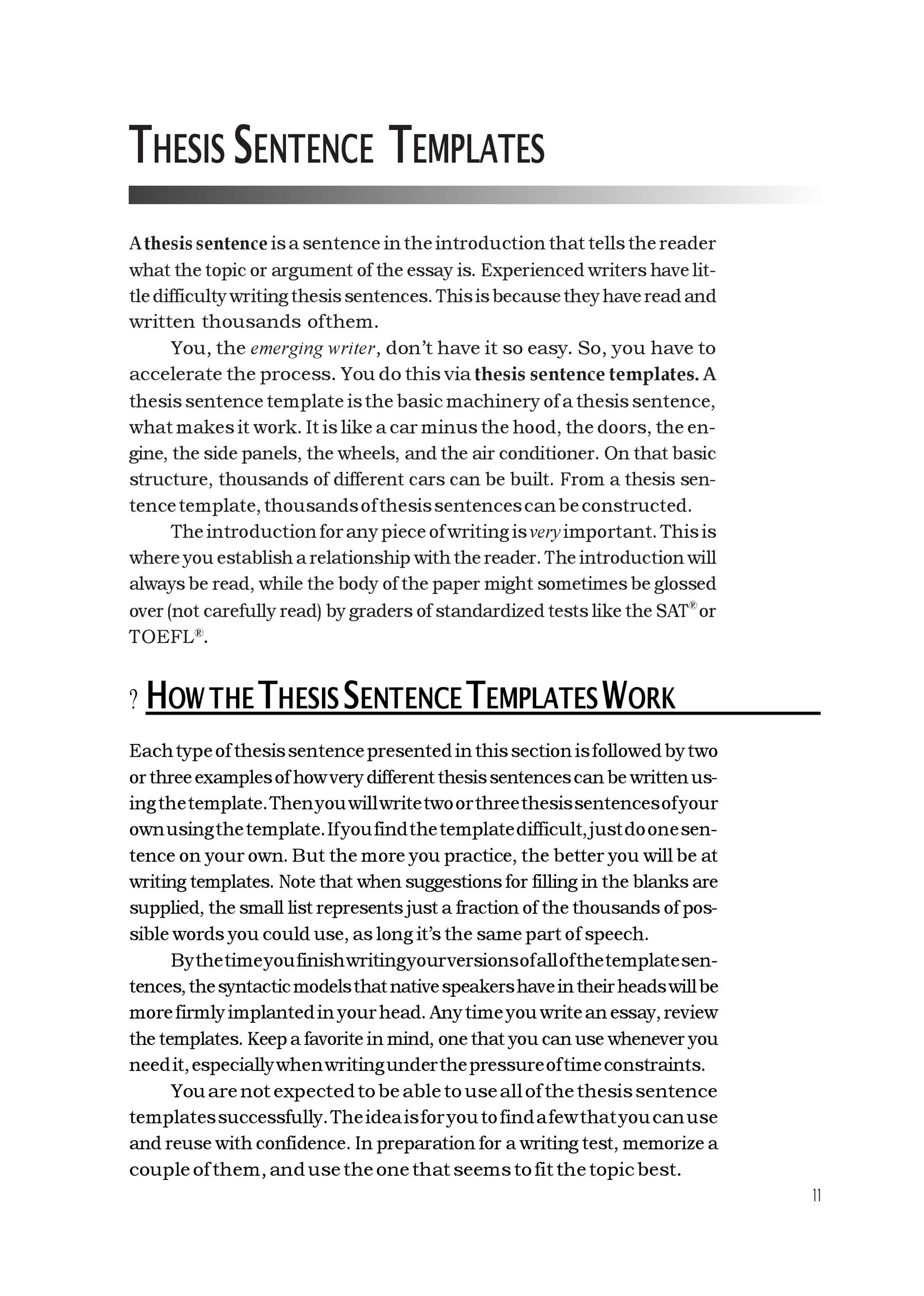Free thesis statement template 01