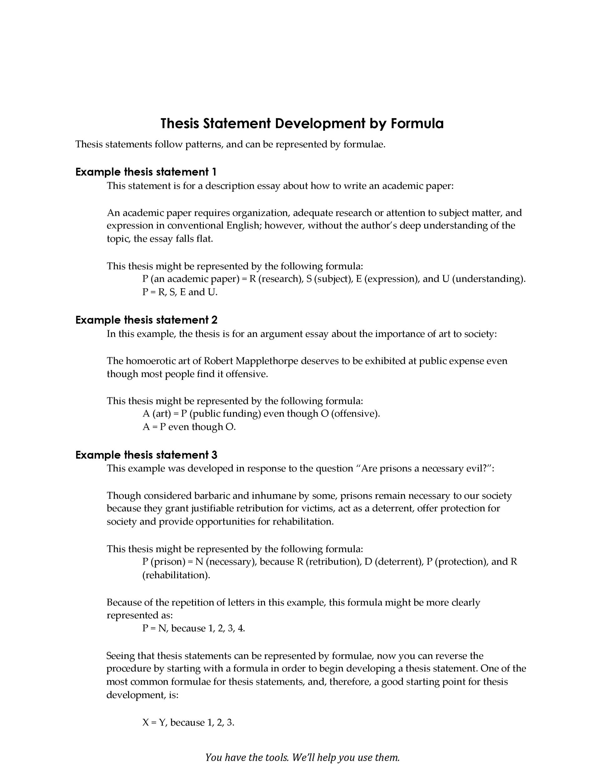 research thesis statement template