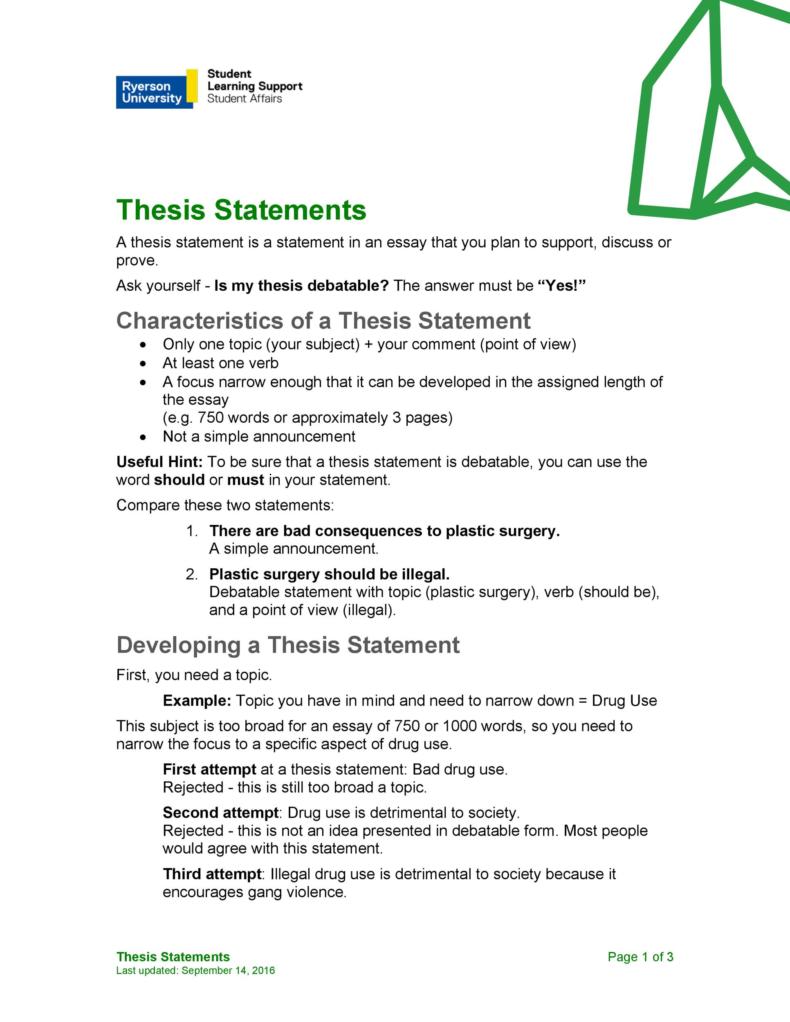 thesis statement 1
