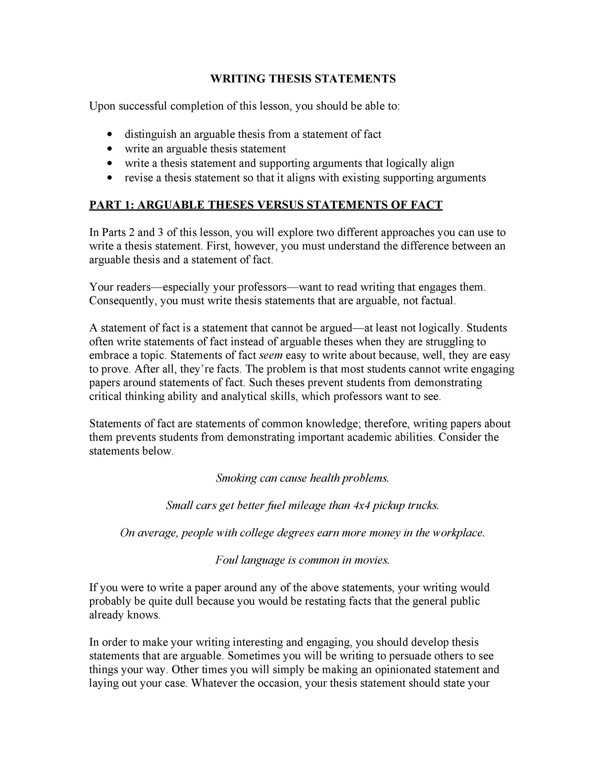 Free thesis statement template 21