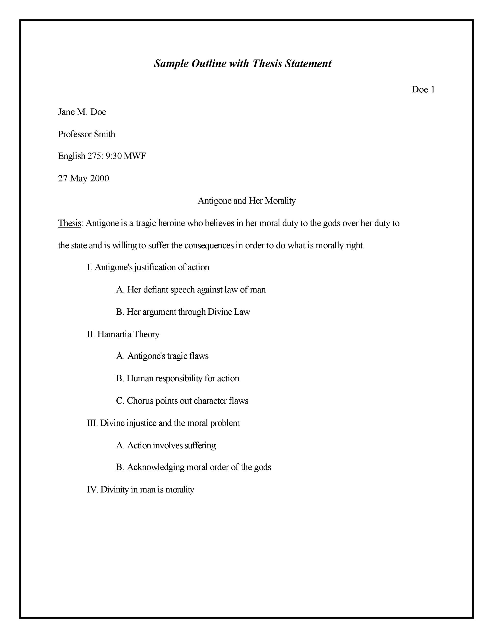 Free thesis statement template 22