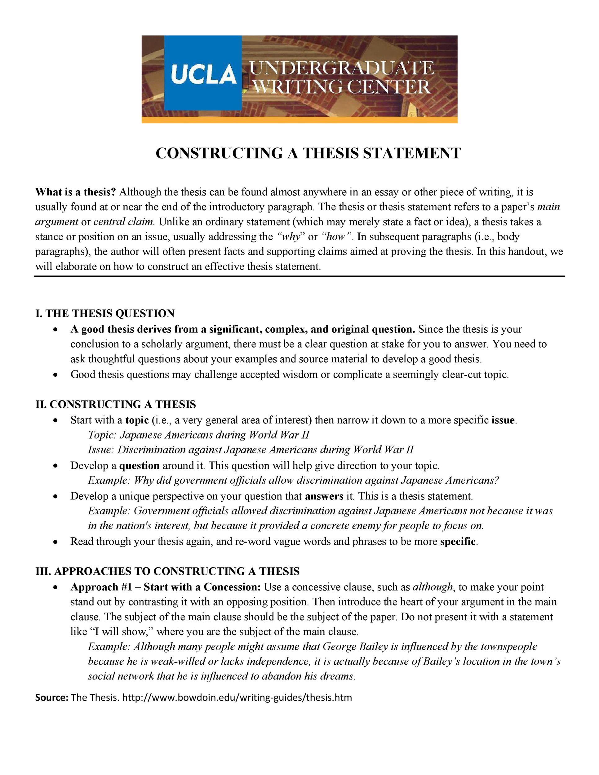Free thesis statement template 25