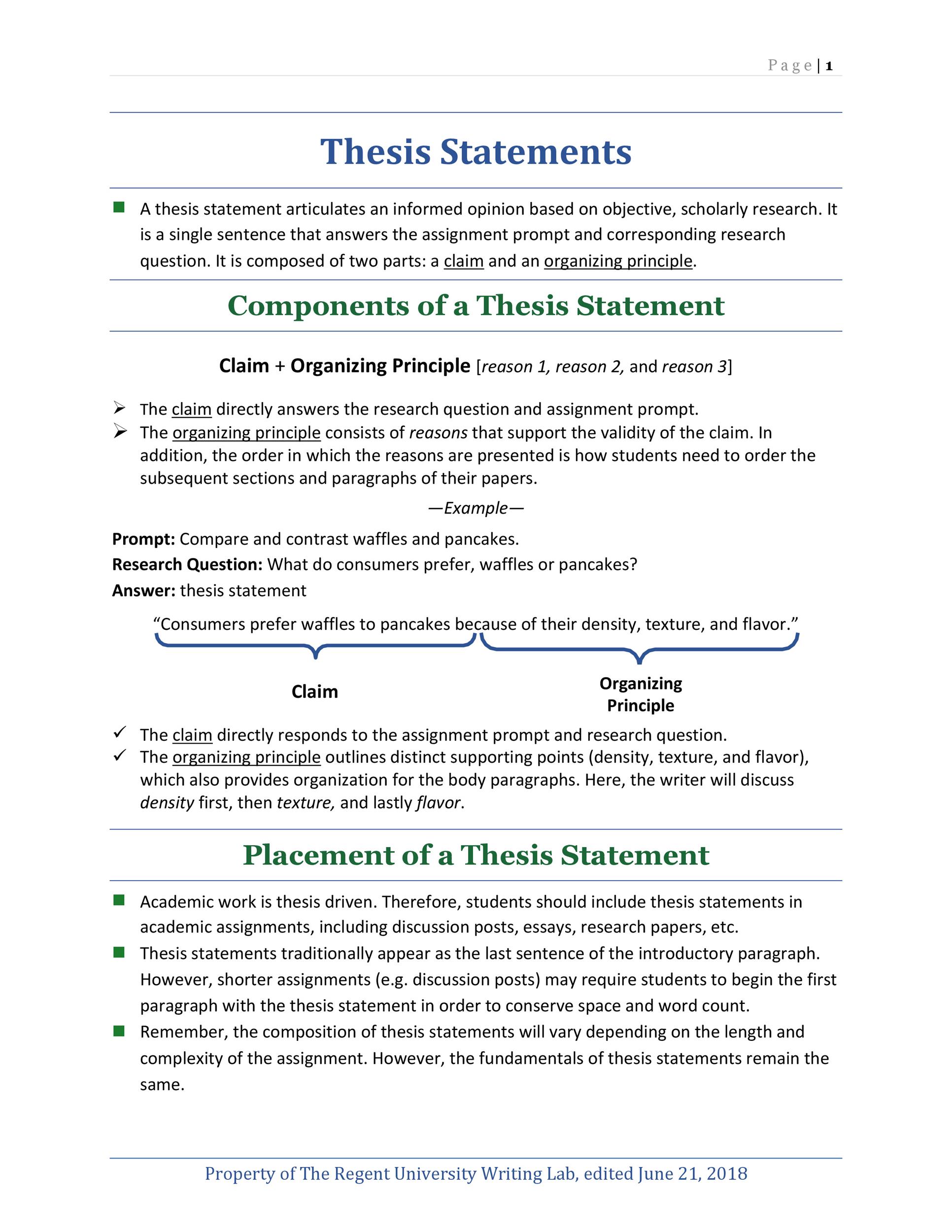 justification of thesis statement