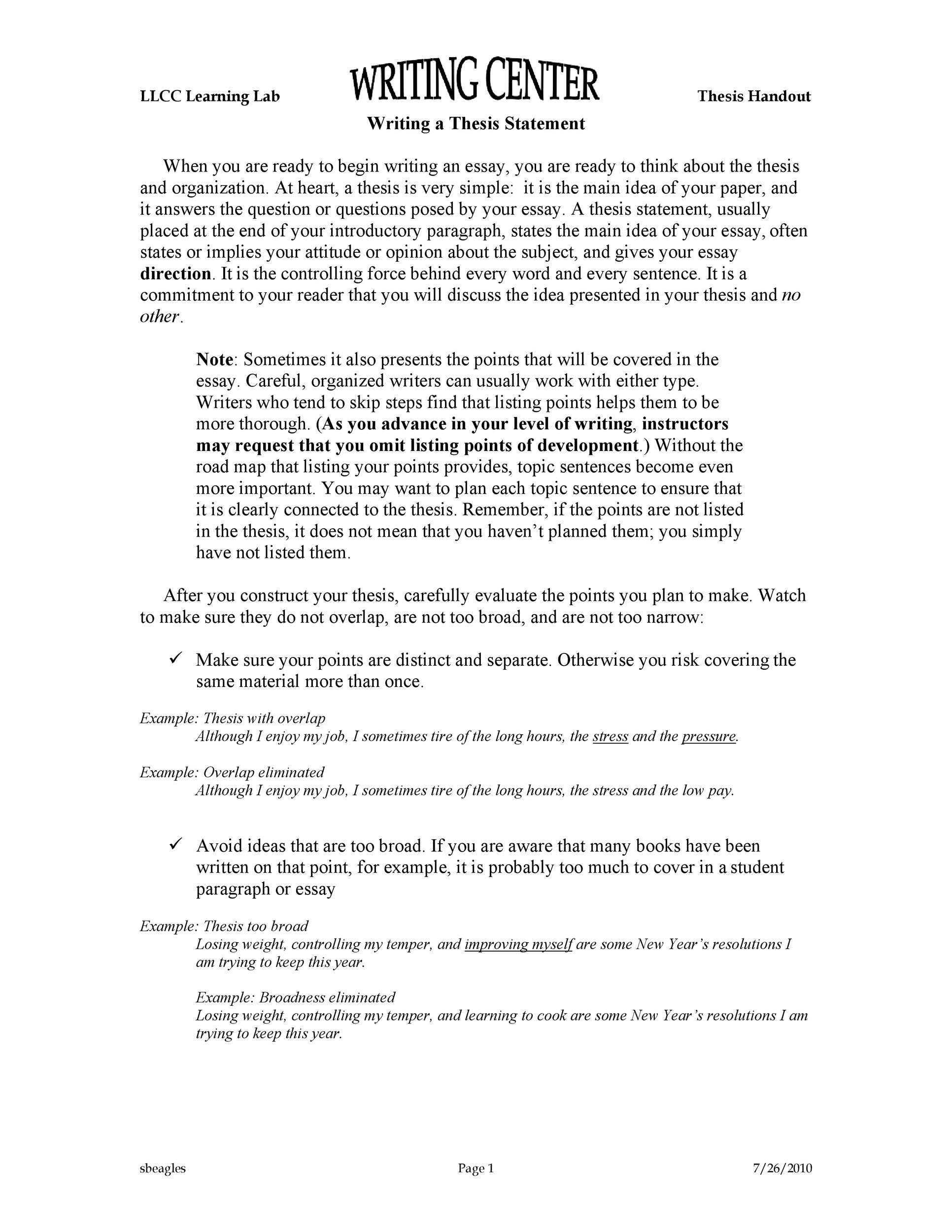 Free thesis statement template 41