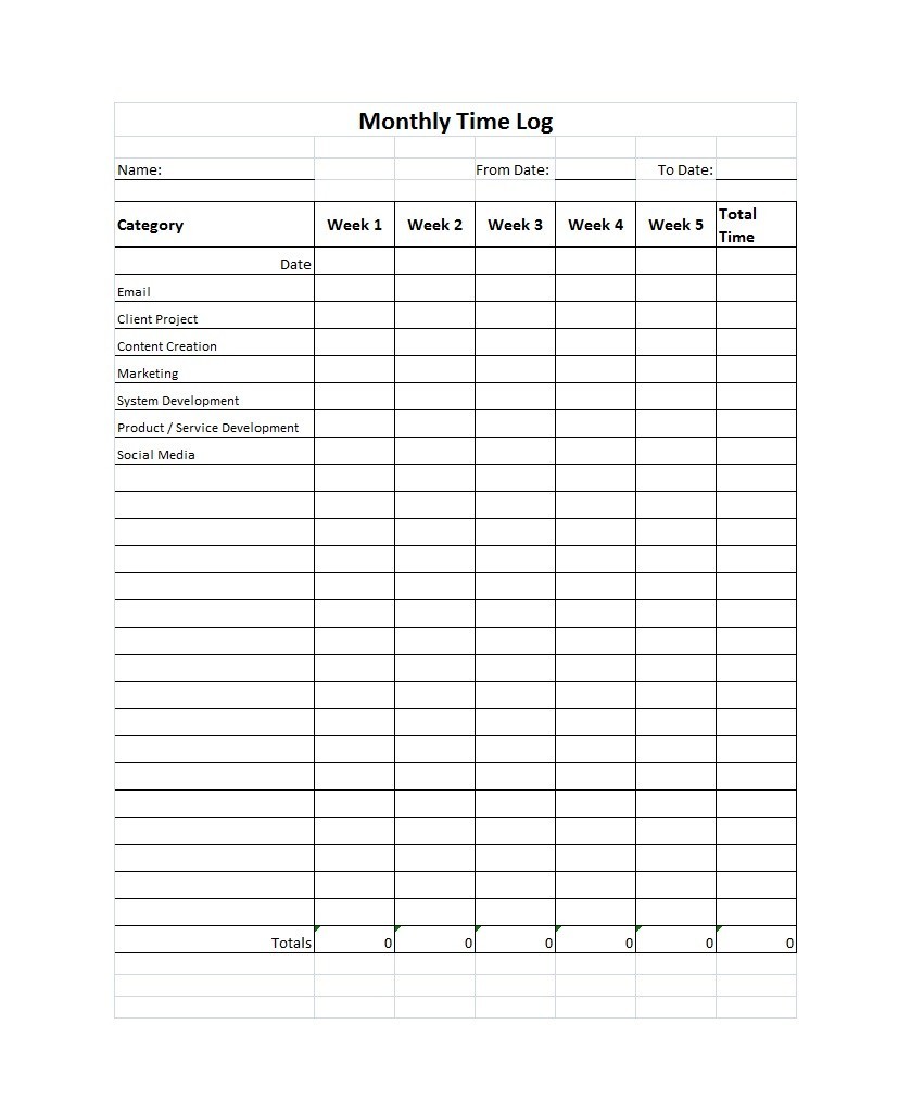 Free time tracking spreadsheet 10