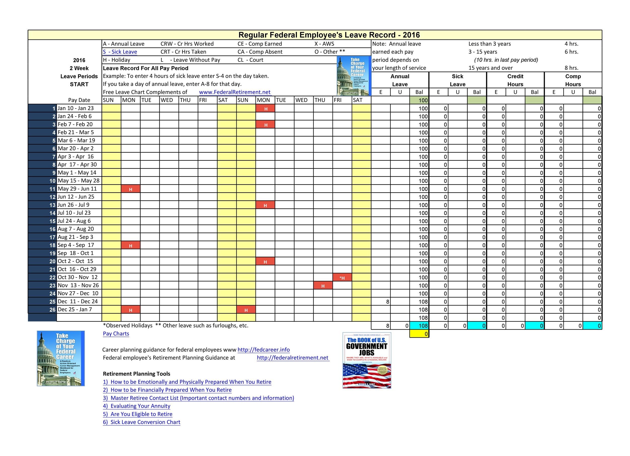 Vacation Tracking Spreadsheet MS Excel Templates