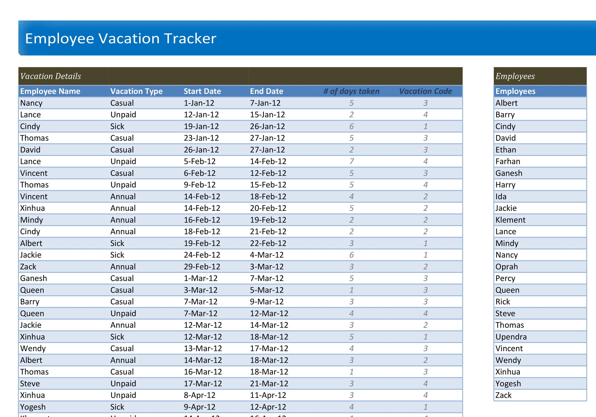 Free vacation tracker 18