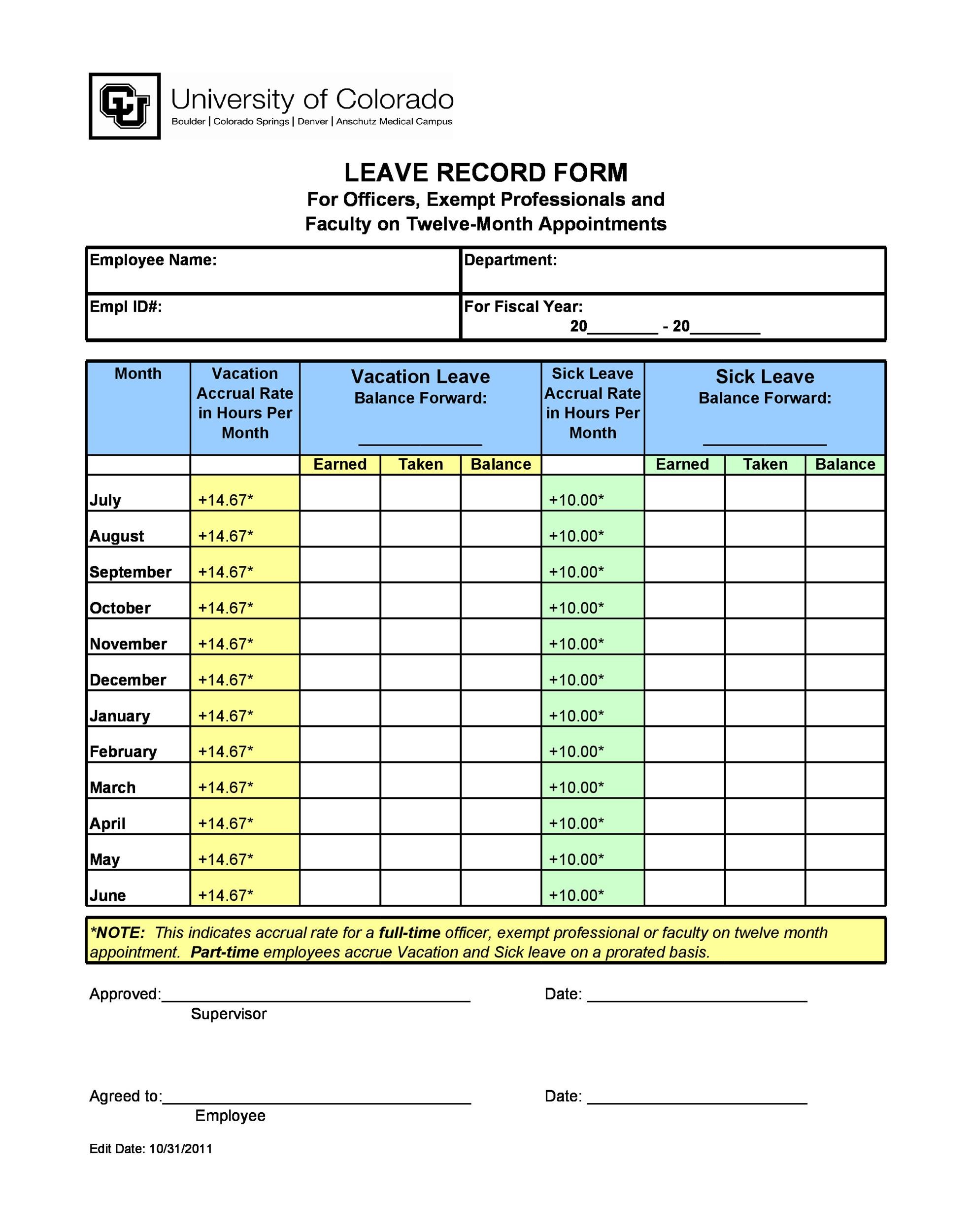 Free Employee Vacation Tracker Excel Template