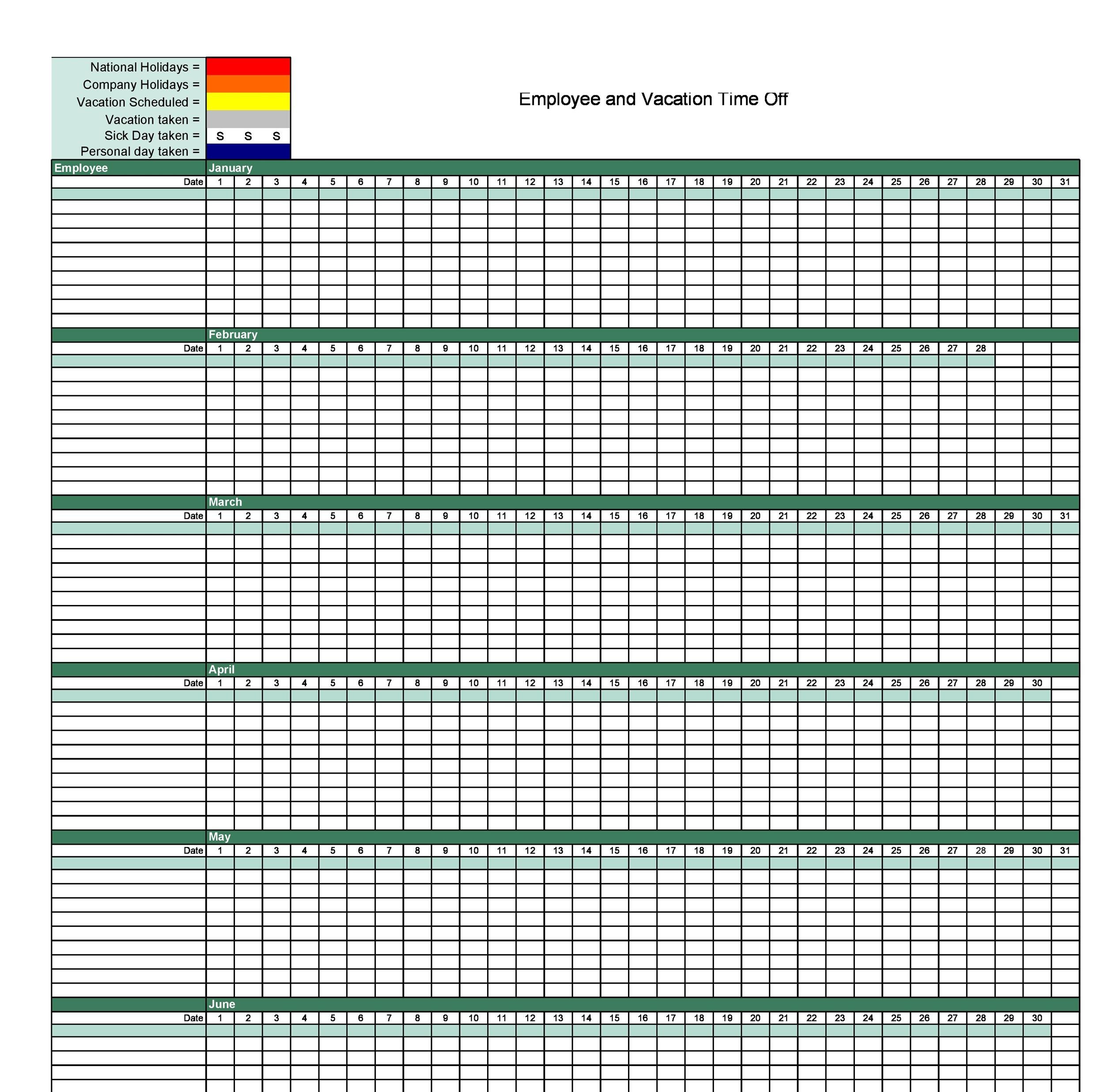 Employee Vacation Tracker Excel Excel Templates