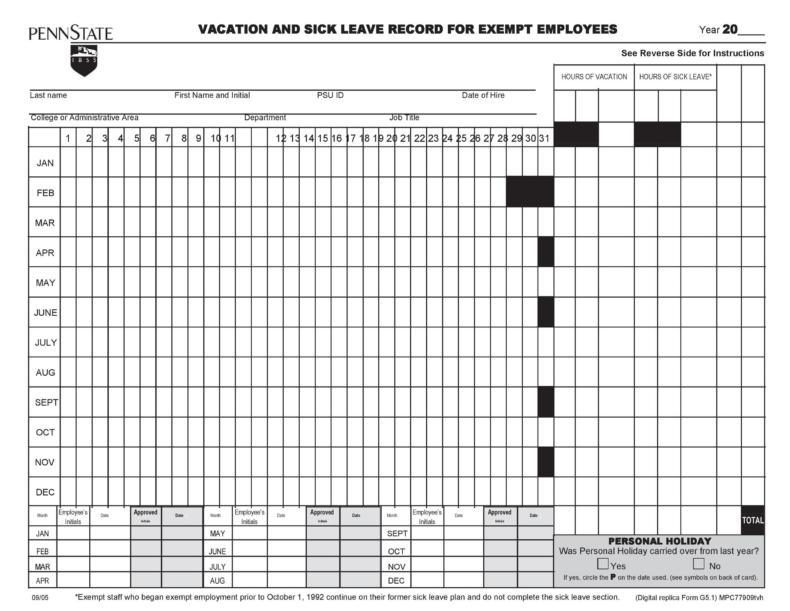 47 Employee Vacation Trackers (Excel & Word) ᐅ TemplateLab