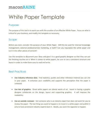 white paper writing template