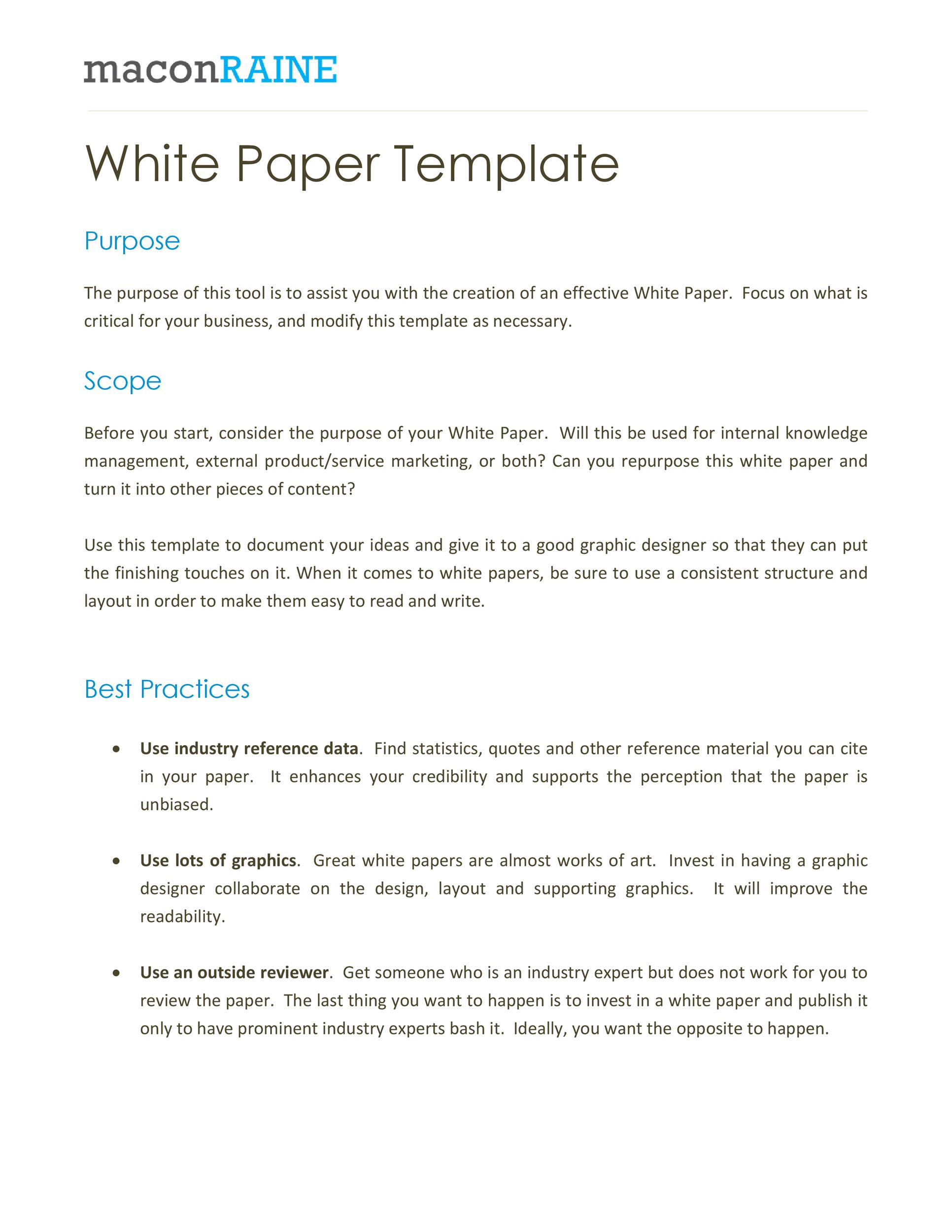 50 Best White Paper Templates Ms Word ᐅ Templatelab