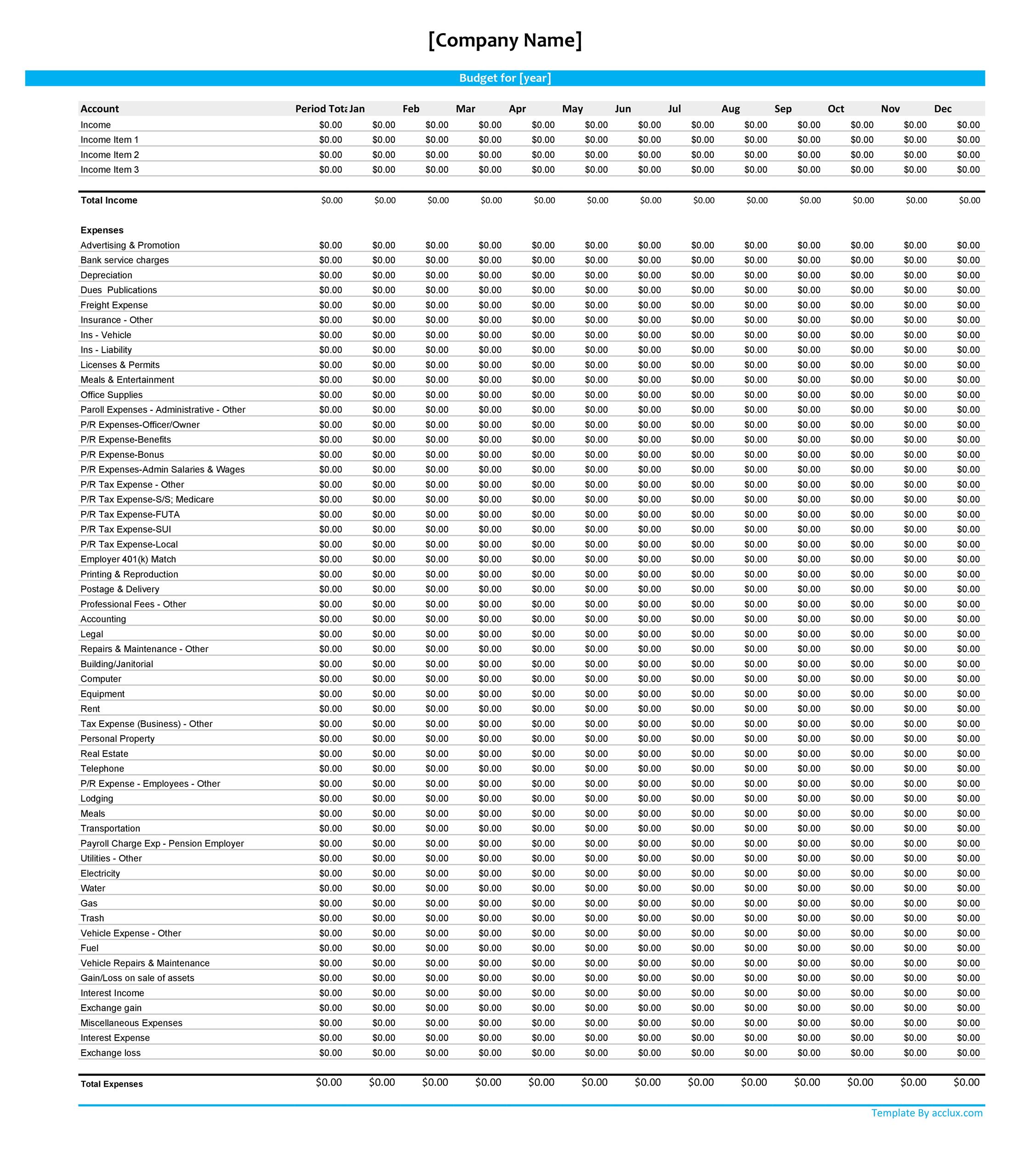 free small business budget templates smartsheet 8 best images of