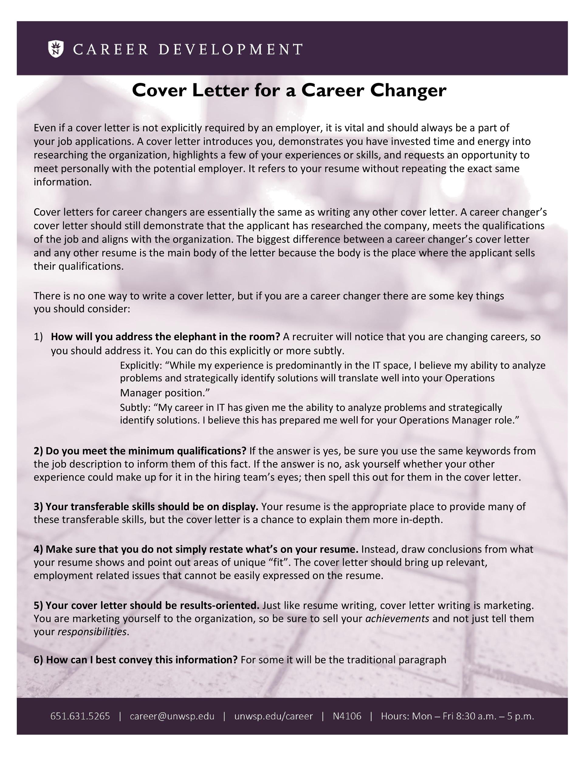 Free career change cover letter 21