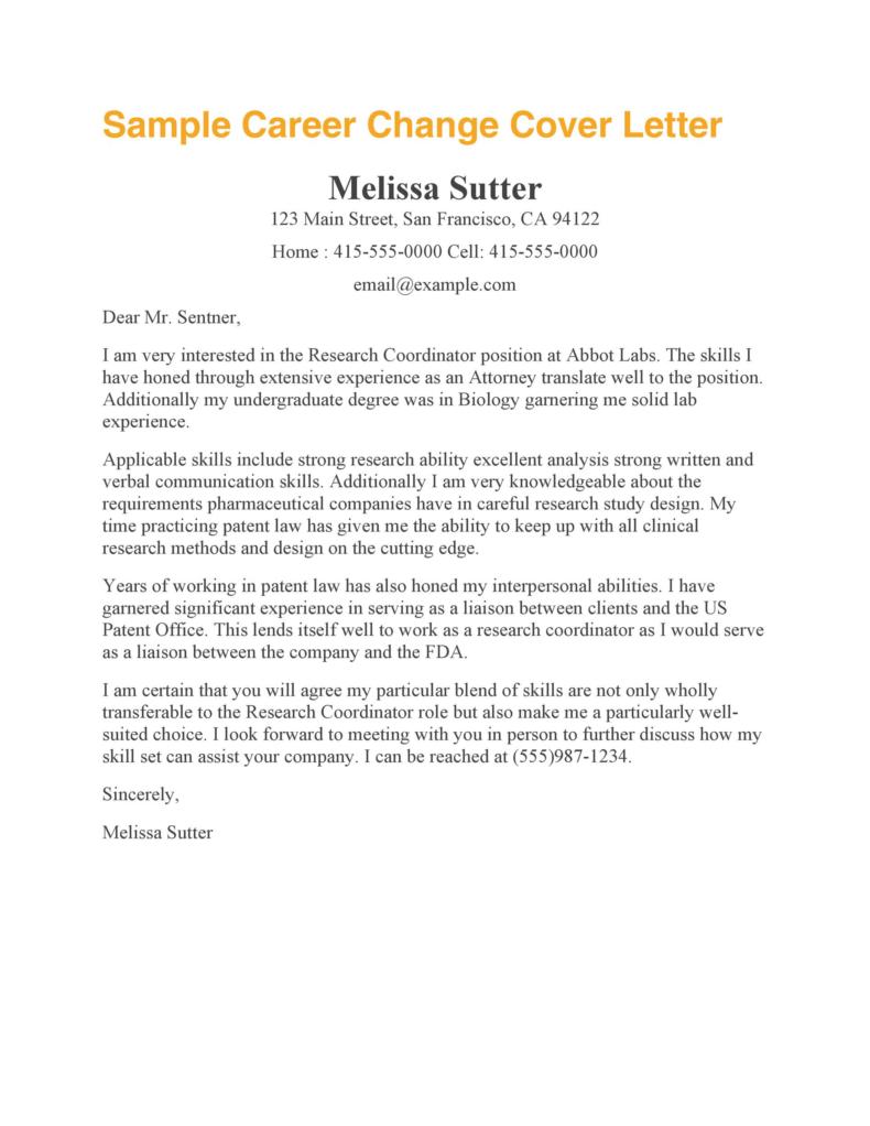 cover letter for career shifters