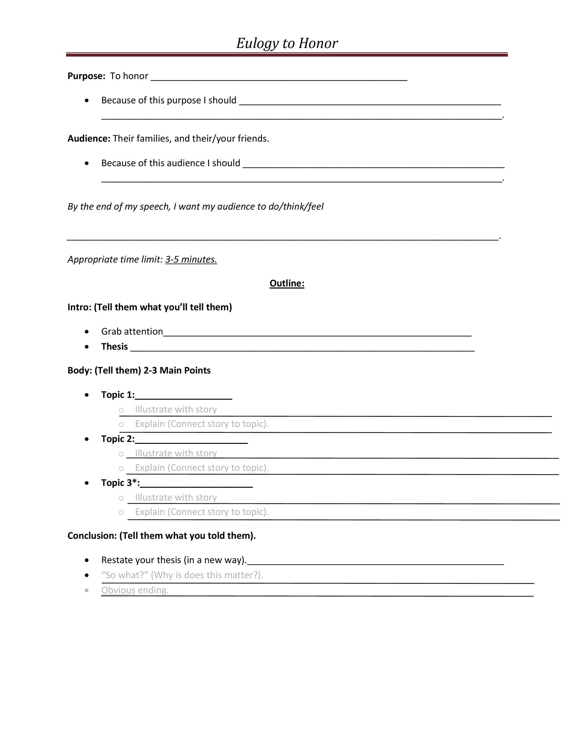 Eulogy Word Template