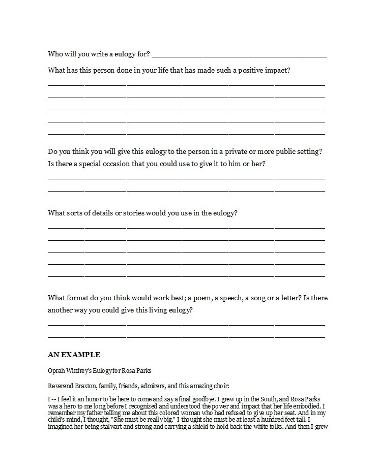 Free eulogy template 23