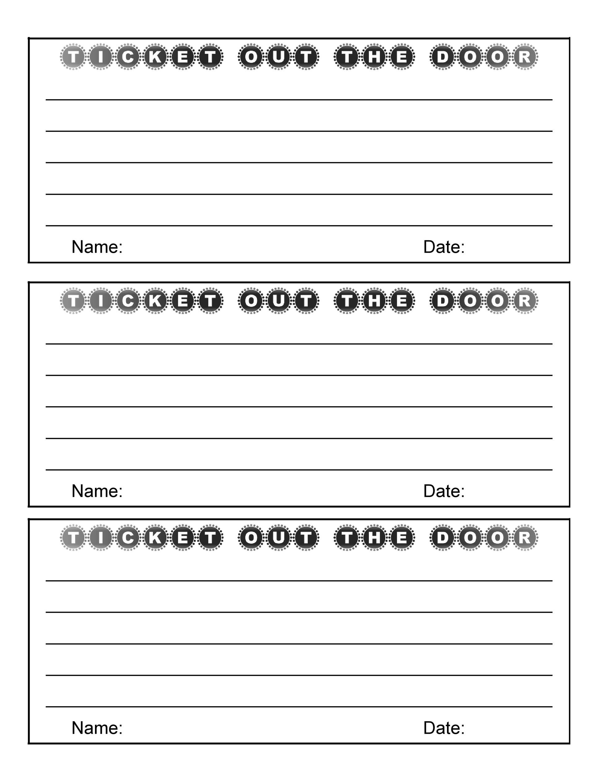 Free exit ticket template 05