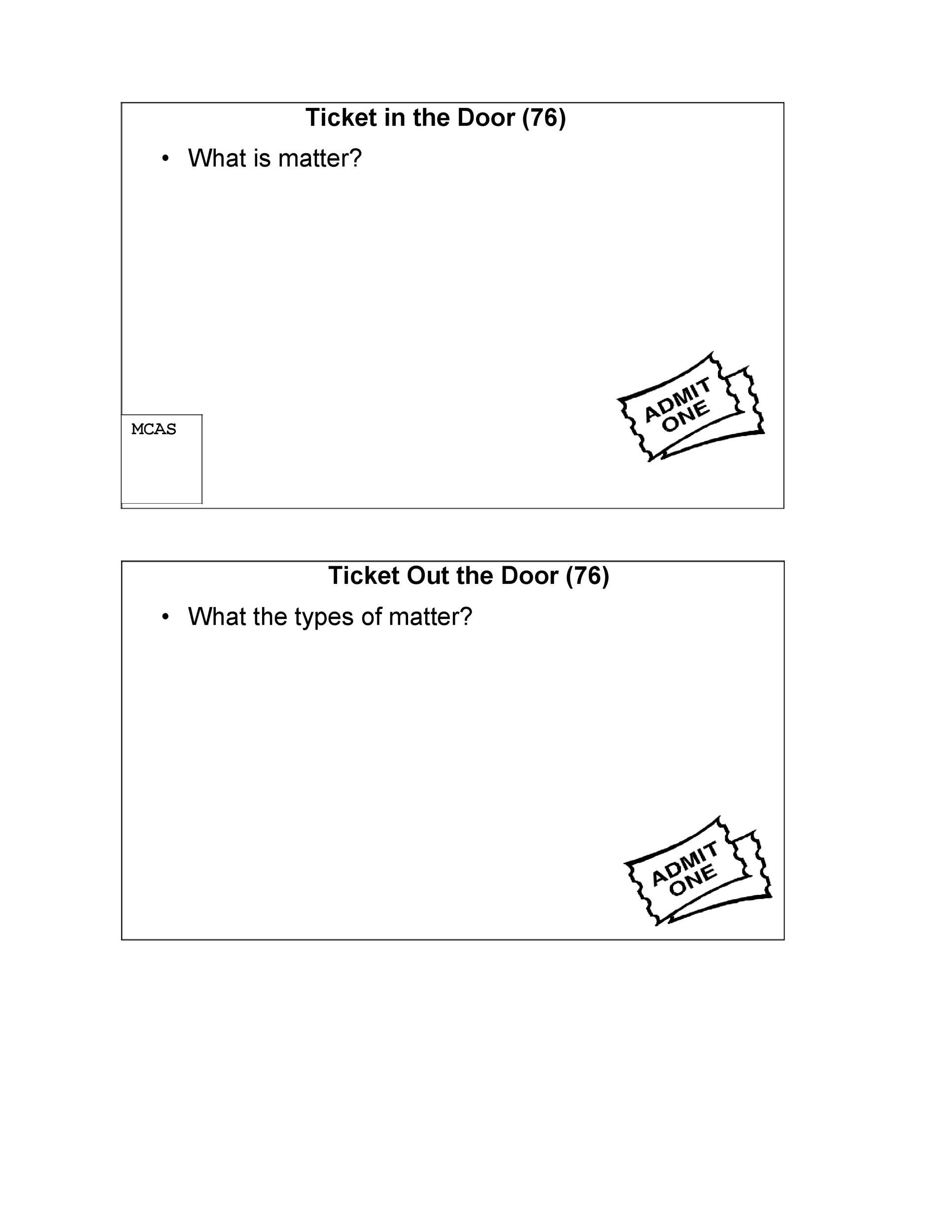Exit Ticket Template Printable