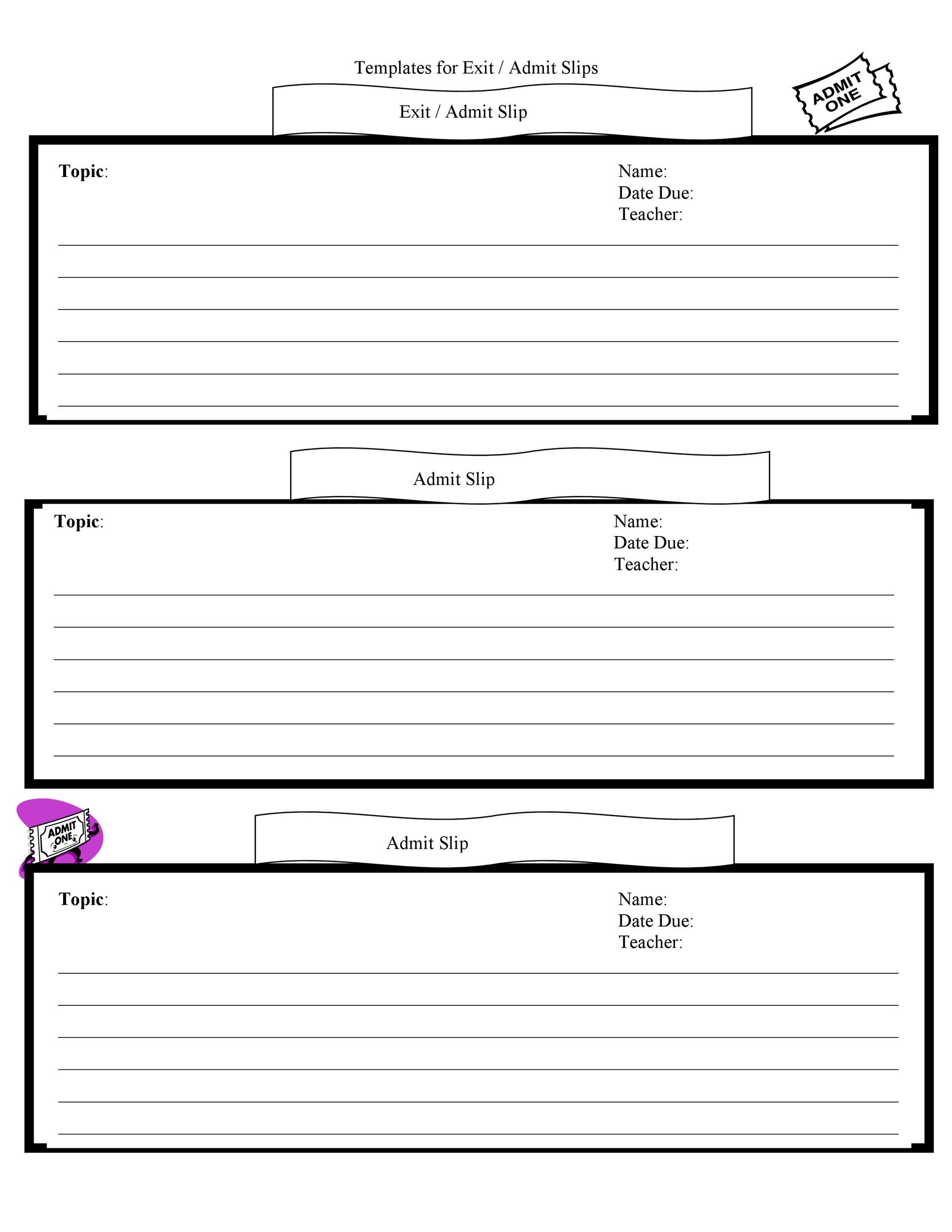 Free exit ticket template 14